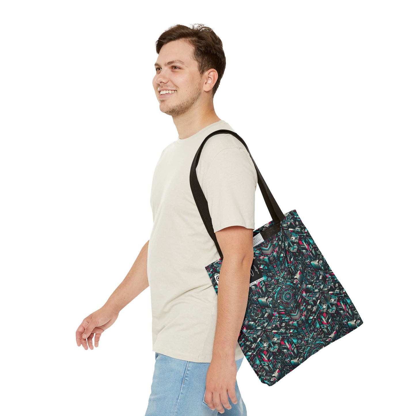 Digital Rebellion Tech-Inspired Streetwear Tote Bag - 8404 Design-54