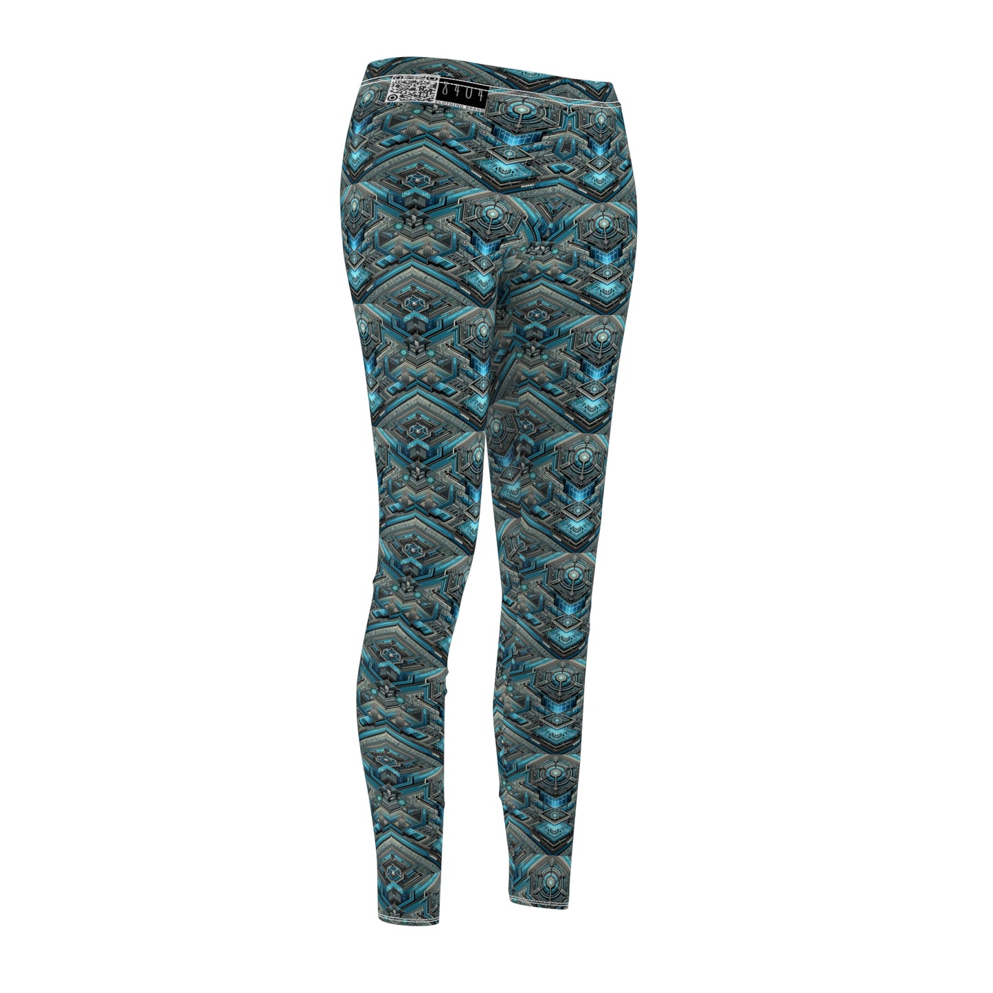 Tech-Infused Futurism Sleek Tech Edge Women's Cut & Sew Casual Leggings - 8404 Design-49