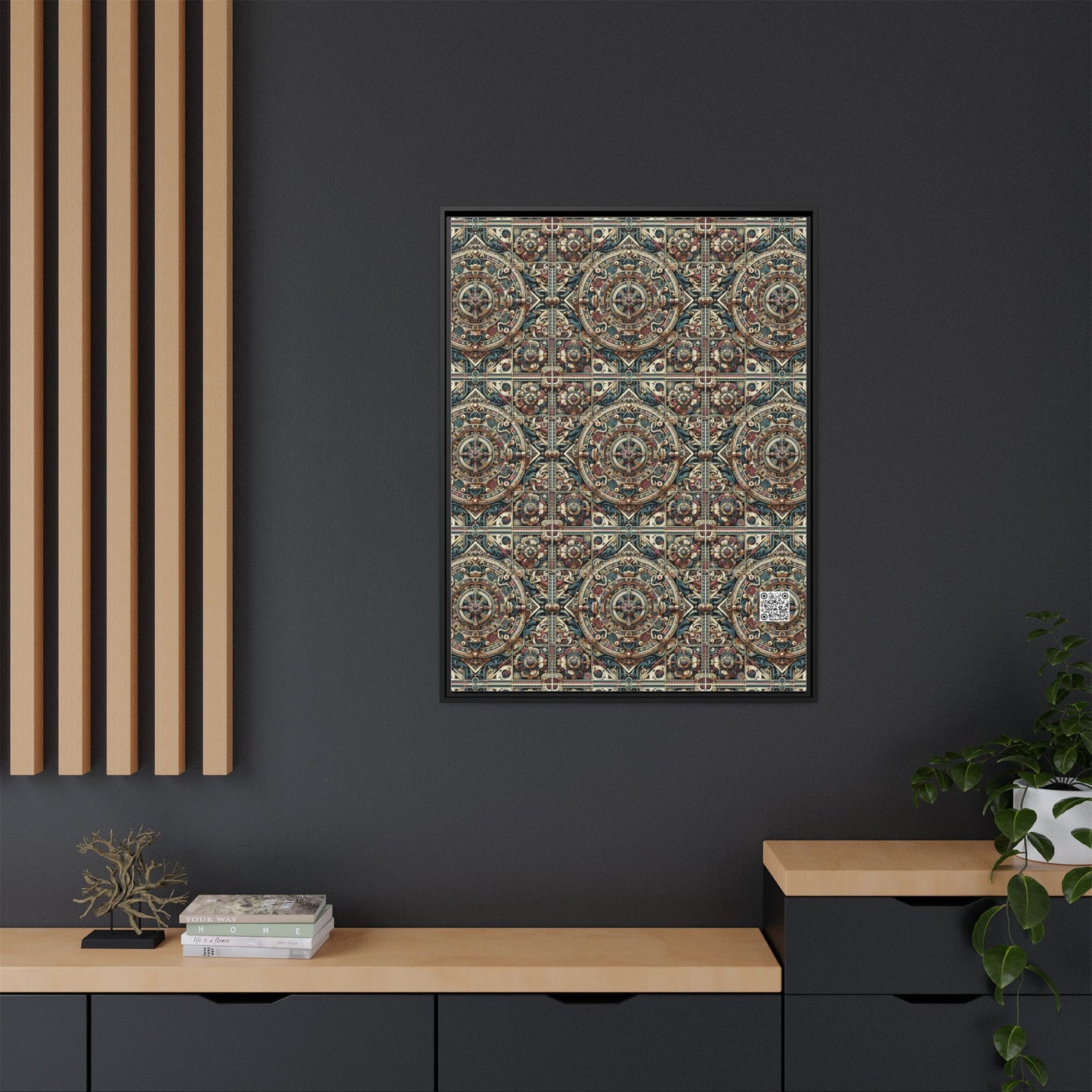Urban Renaissance Historical Fusion With Street Edge Matte Canvas, Framed (multi-Color) - 8404 Design-57 A