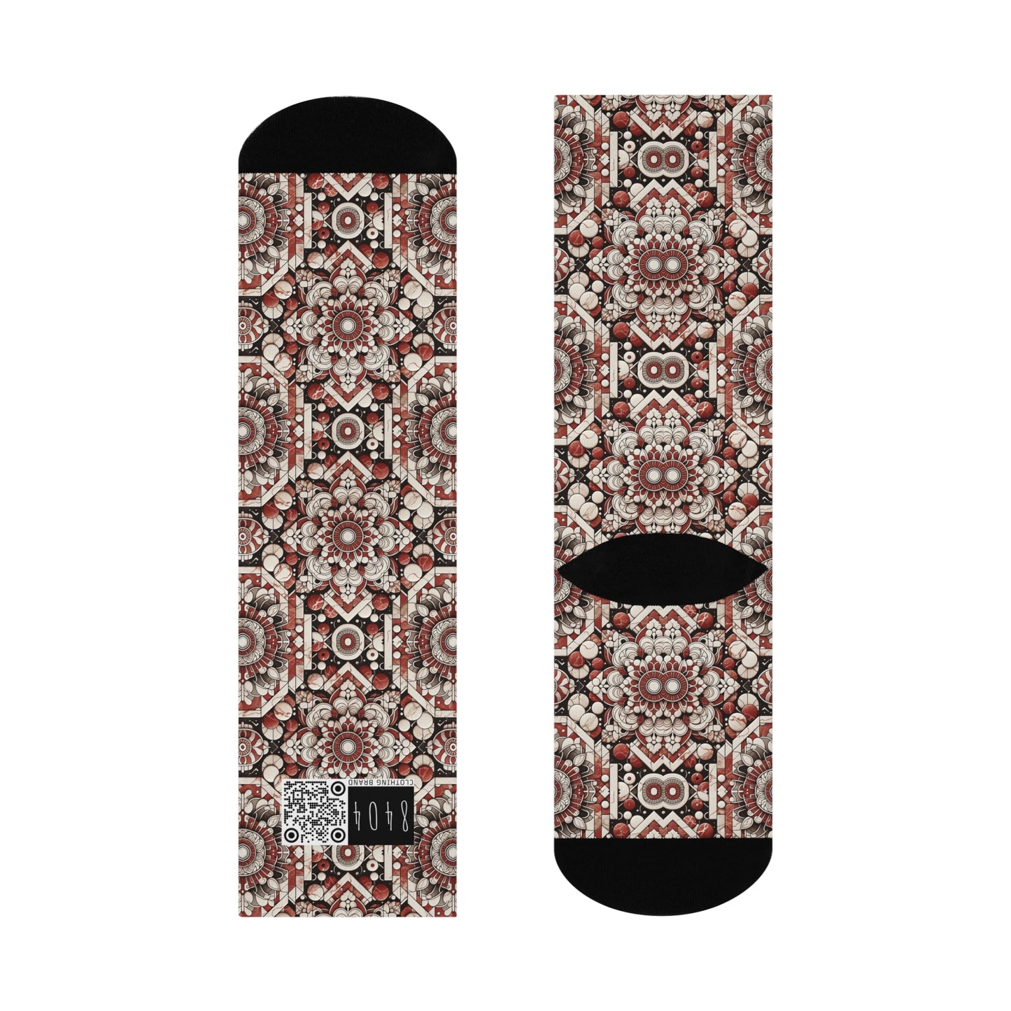 Neo Jomon Sculptural Aesthetics Artisanal Streetwear Cushioned Crew Socks - 8404 Design-55