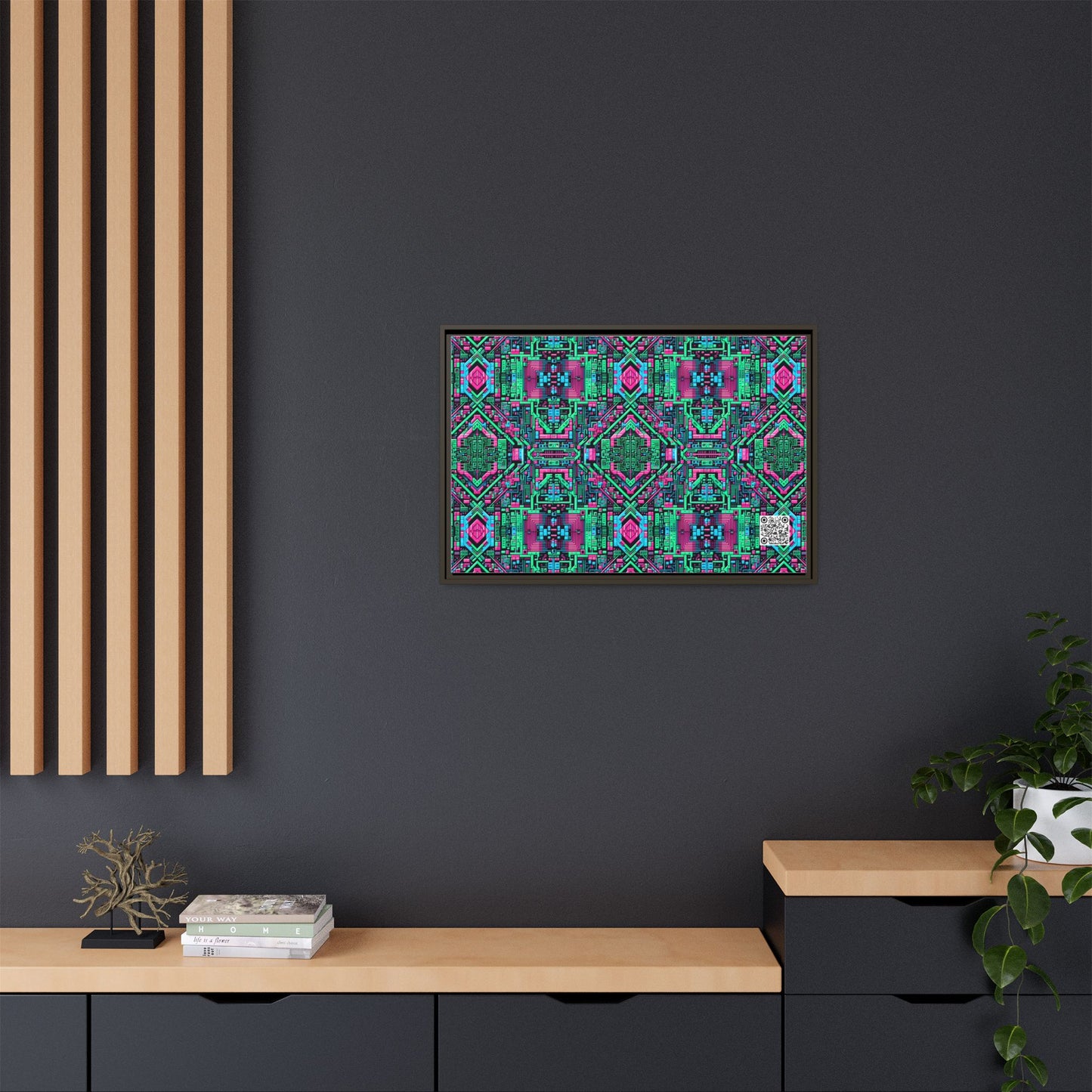 Digital Glitch Vibes Tech-Inspired Streetwear Matte Canvas, Framed (multi-Color) - 8404 Design-71 A
