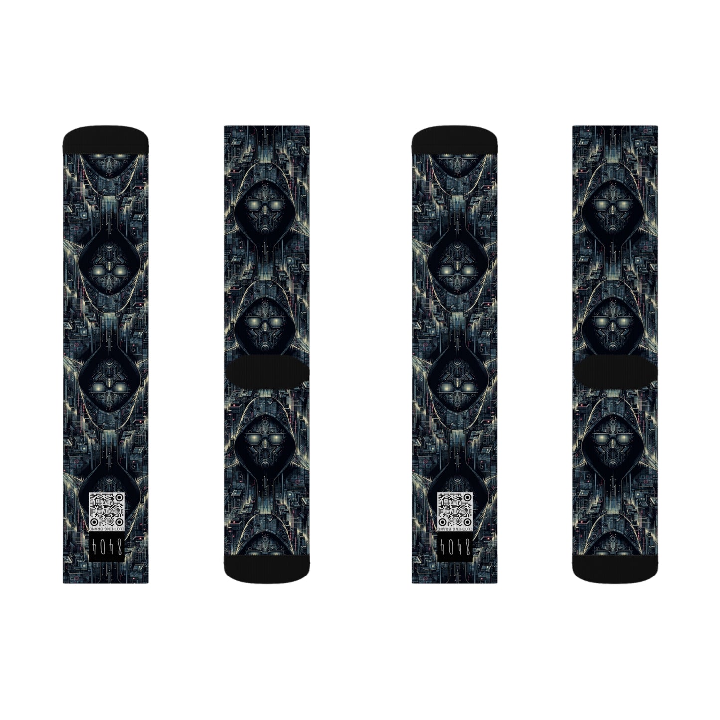Tech Noir Aesthetics Sleek Tech Streetwear Sublimation Socks - 8404 Design-56