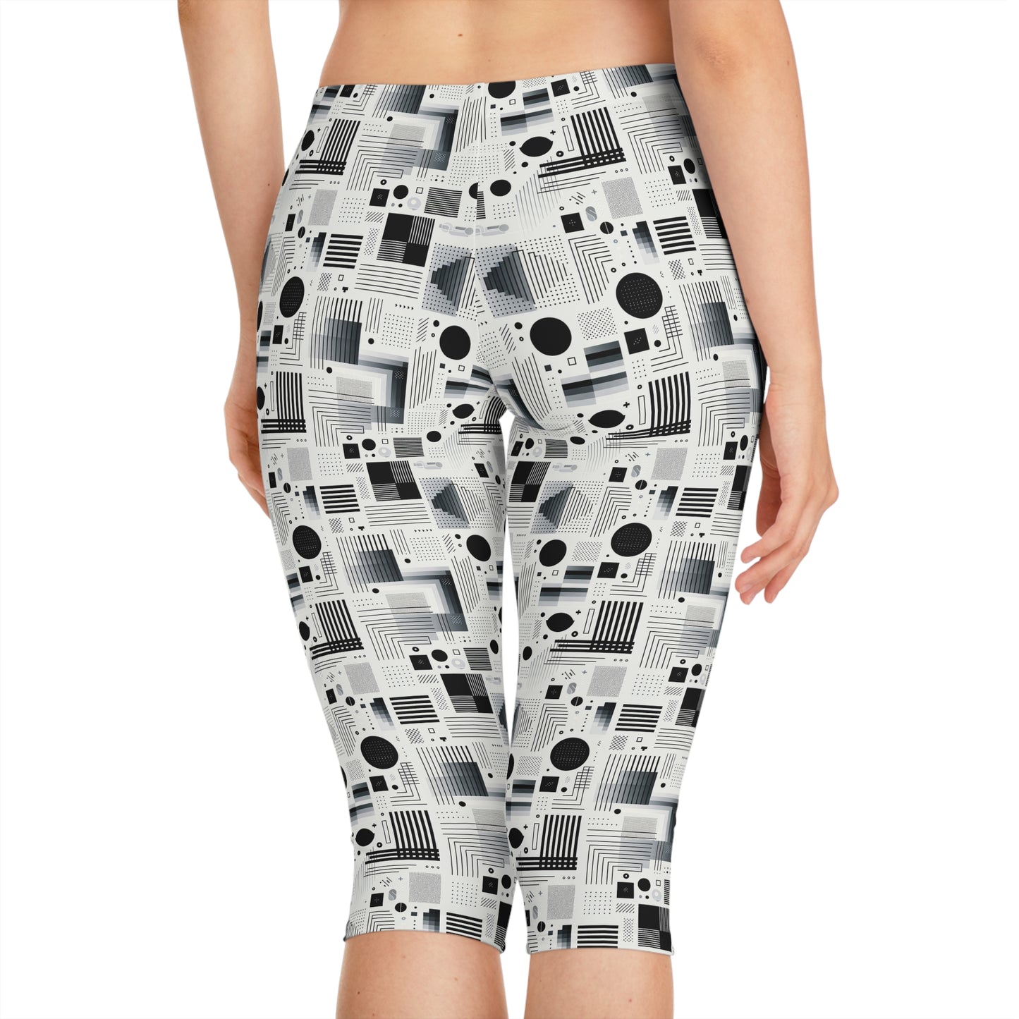 Digital Minimalism Minimalist Tech Women's Capri Leggings - 8404 Design-60