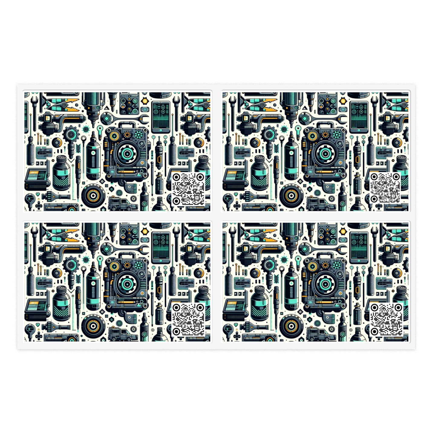 Tech Utility Fusion Modern Tech Streetwear Sticker Sheets - 8404 Design-53