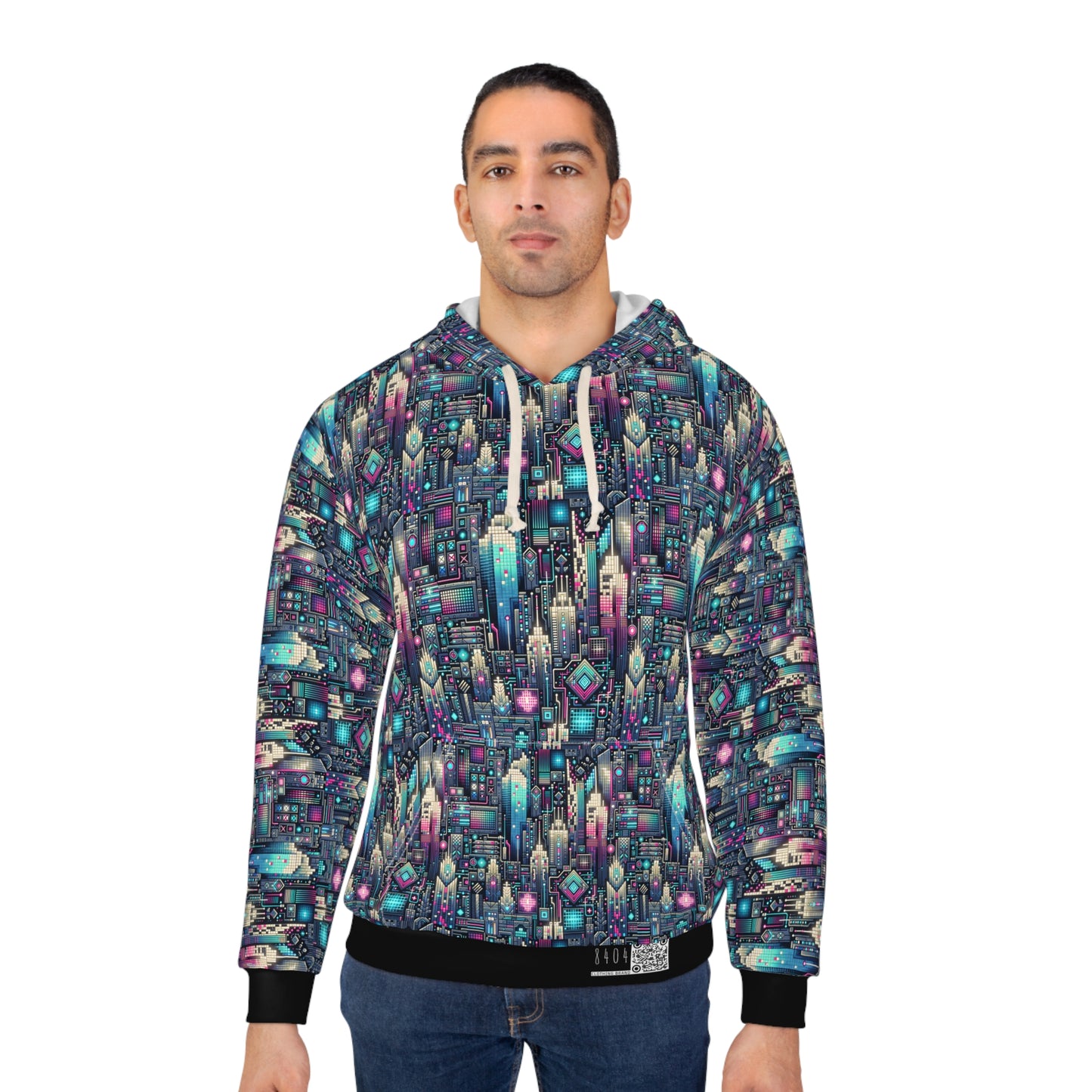 Digital Renaissance Tech-Forward Maximalism Pullover Hoodie - 8404 Design-56