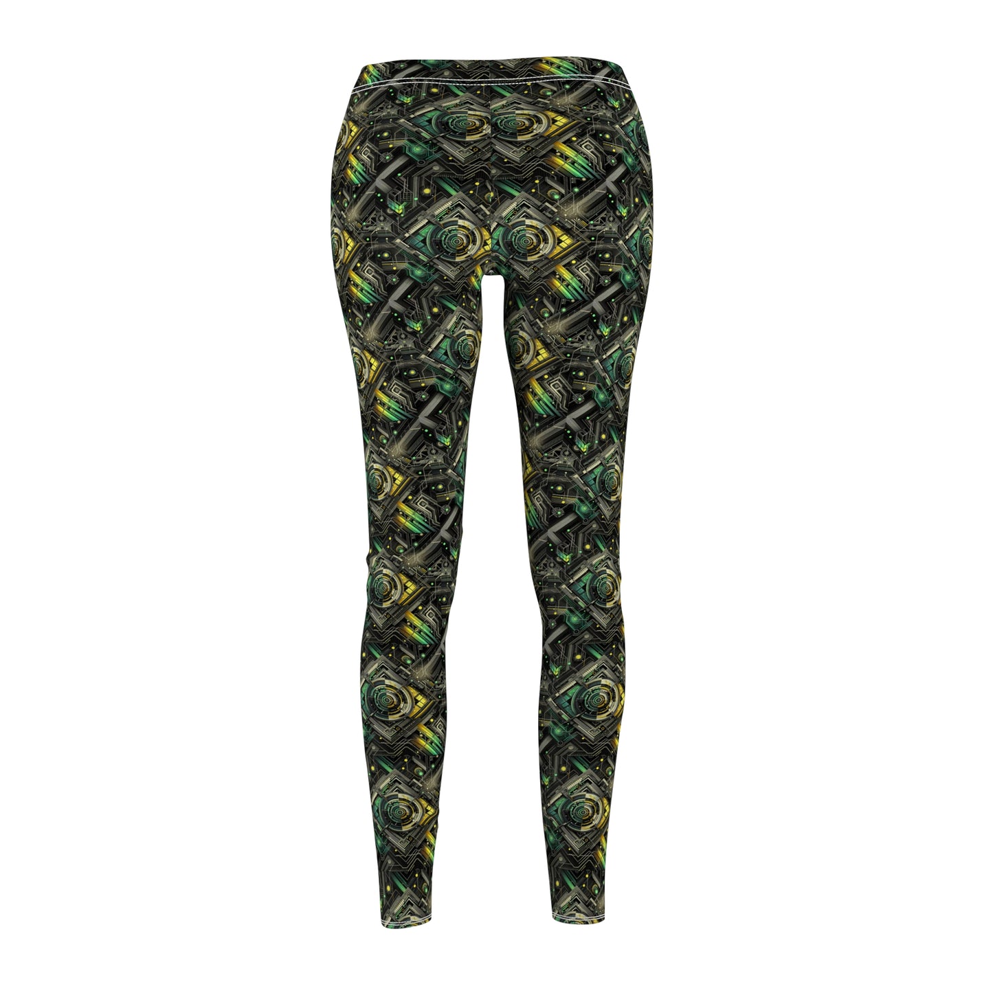 Tech Noir Graphics Tech-Inspired Streetwear Women's Cut & Sew Casual Leggings - 8404 Design-57