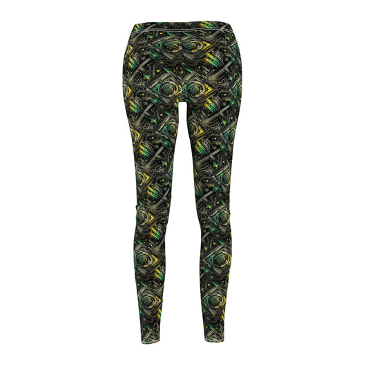 Tech Noir Graphics Tech-Inspired Streetwear Women's Cut & Sew Casual Leggings - 8404 Design-57