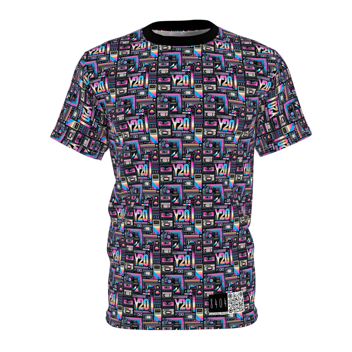 Digital Nostalgia Tech-Inspired Retro Fusion Unisex Cut & Sew Tee - 8404 Design-65