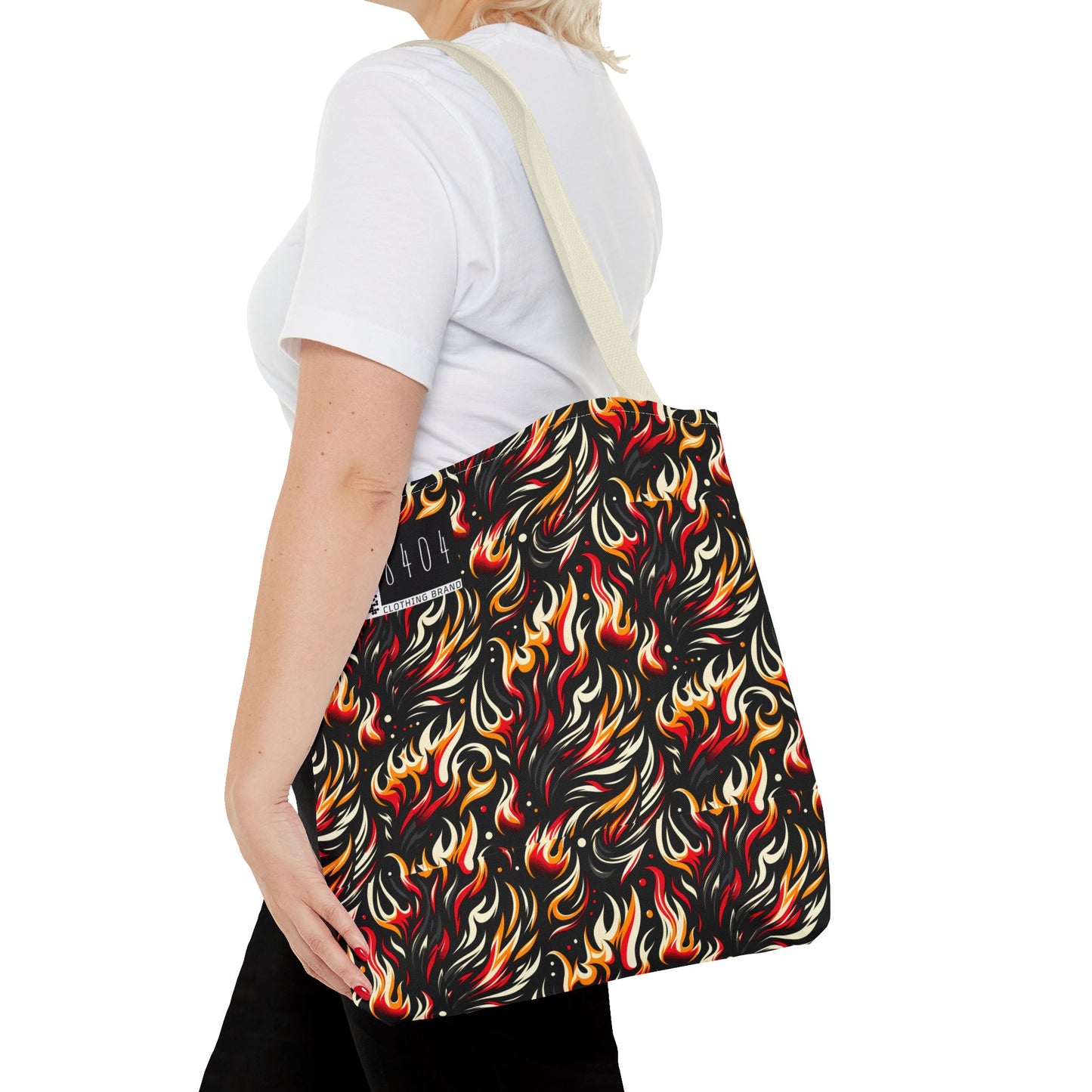 Fire & Flames Bold Streetwear Statement Tote Bag - 8404 Design-60