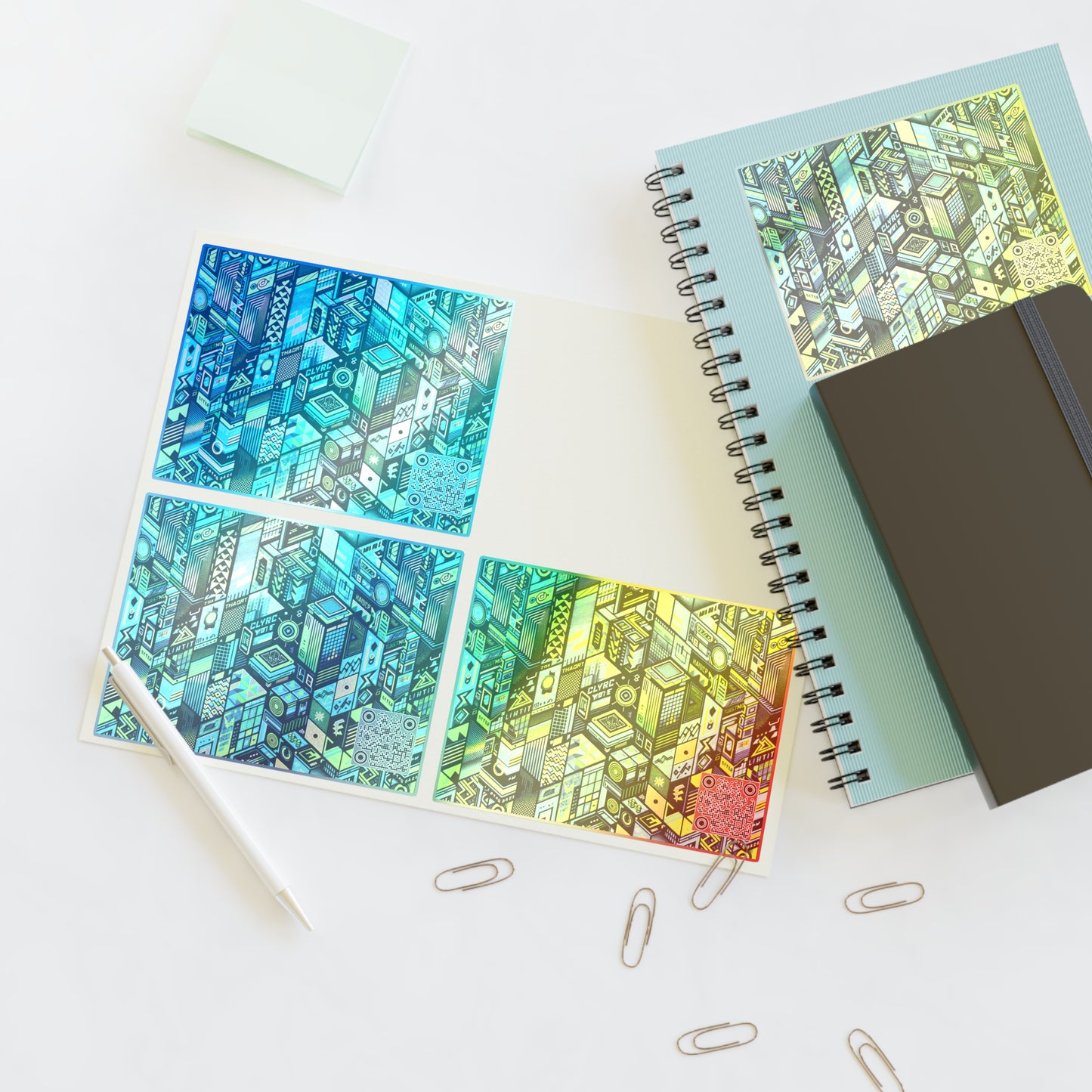 Tech-Infused Neon Tech-Forward Streetwear Sticker Sheets - 8404 Design-61
