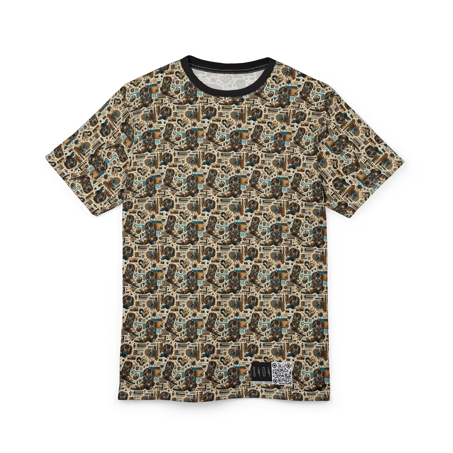 Digital Cowboy Chic Tech-Infused Western Fusion Unisex Cut & Sew Tee - 8404 Design-45