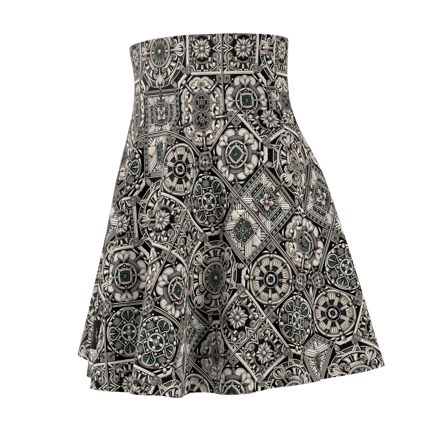 Cyber Garden Party Tech Garden Extravaganza Women's Skater Skirt - 8404 Design-45