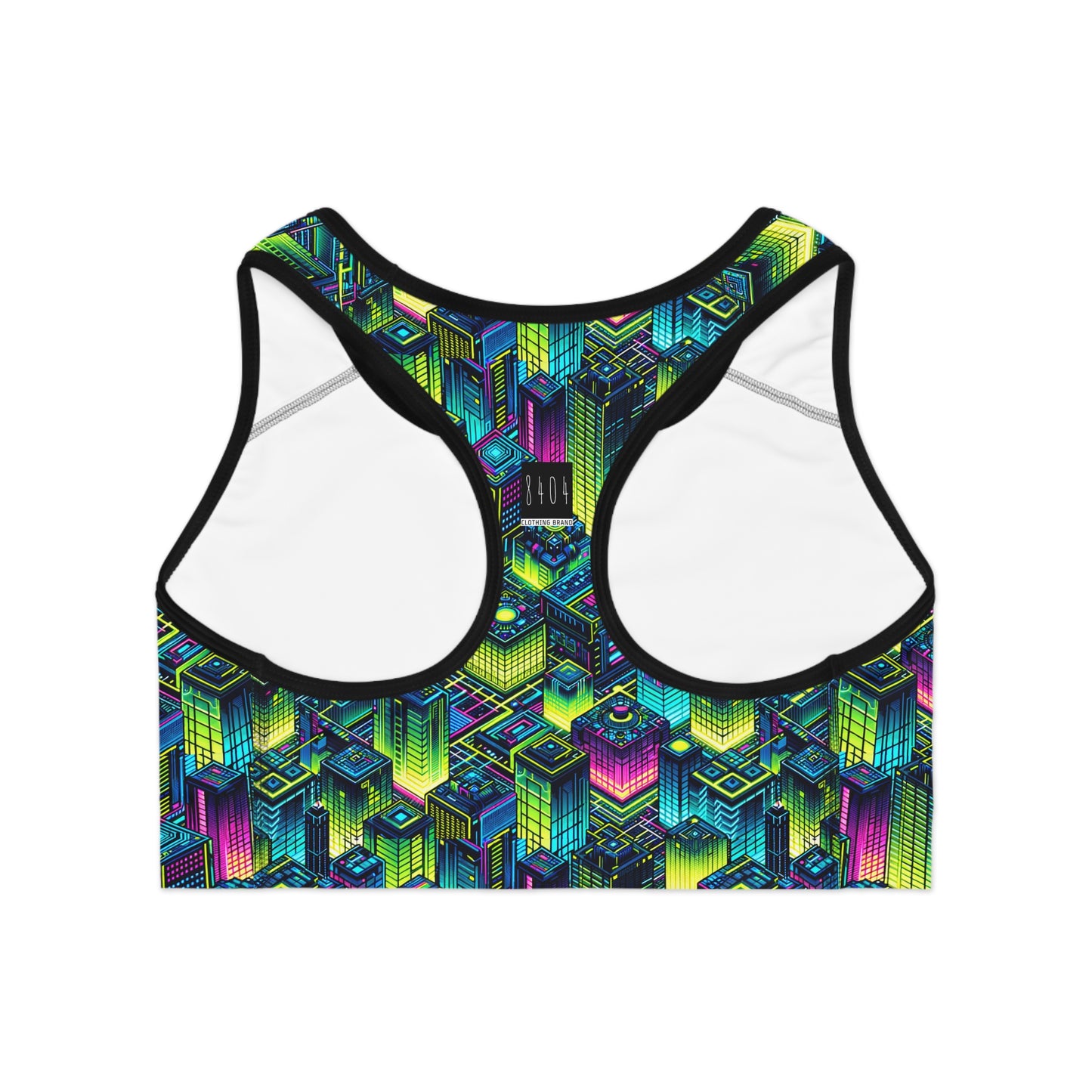Tech-Infused Neon Tech-Forward Streetwear Sports Bra - 8404 Design-65