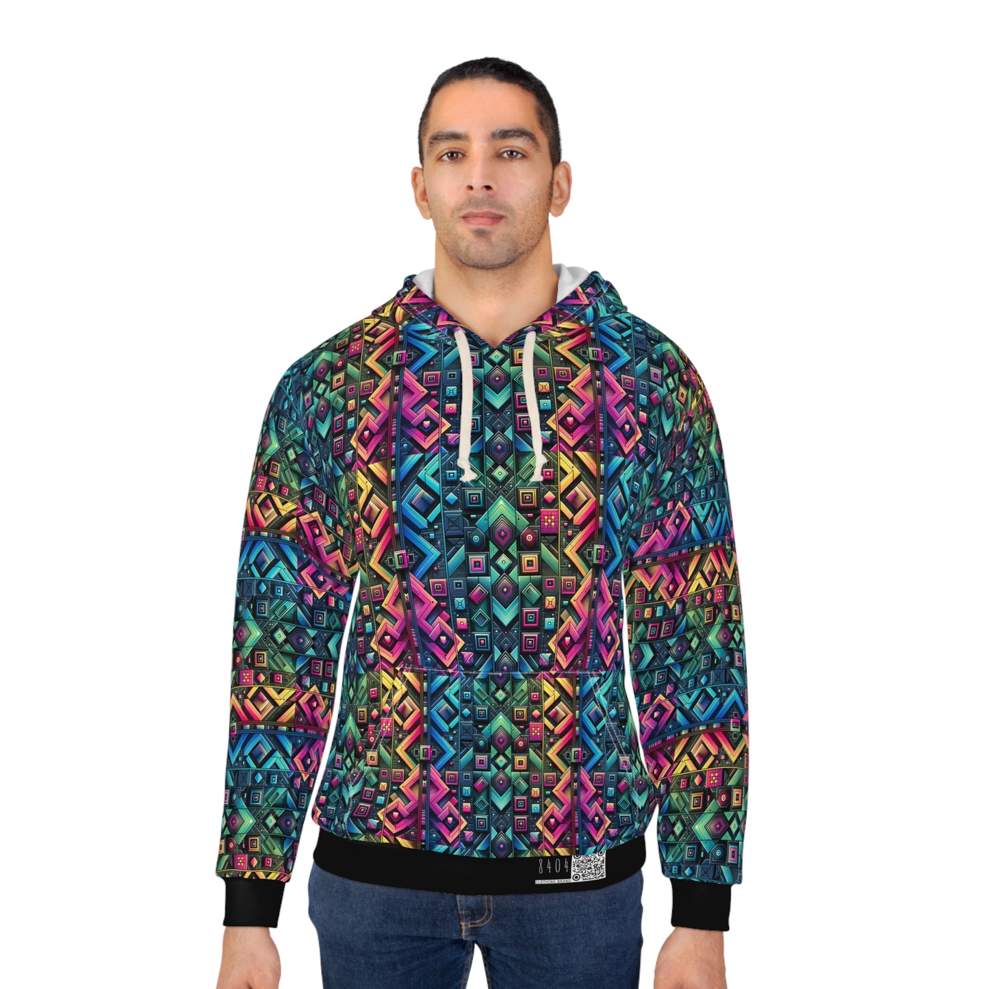 Tech-Inspired Graphics Cyberpunk Cool Pullover Hoodie - 8404 Design-58