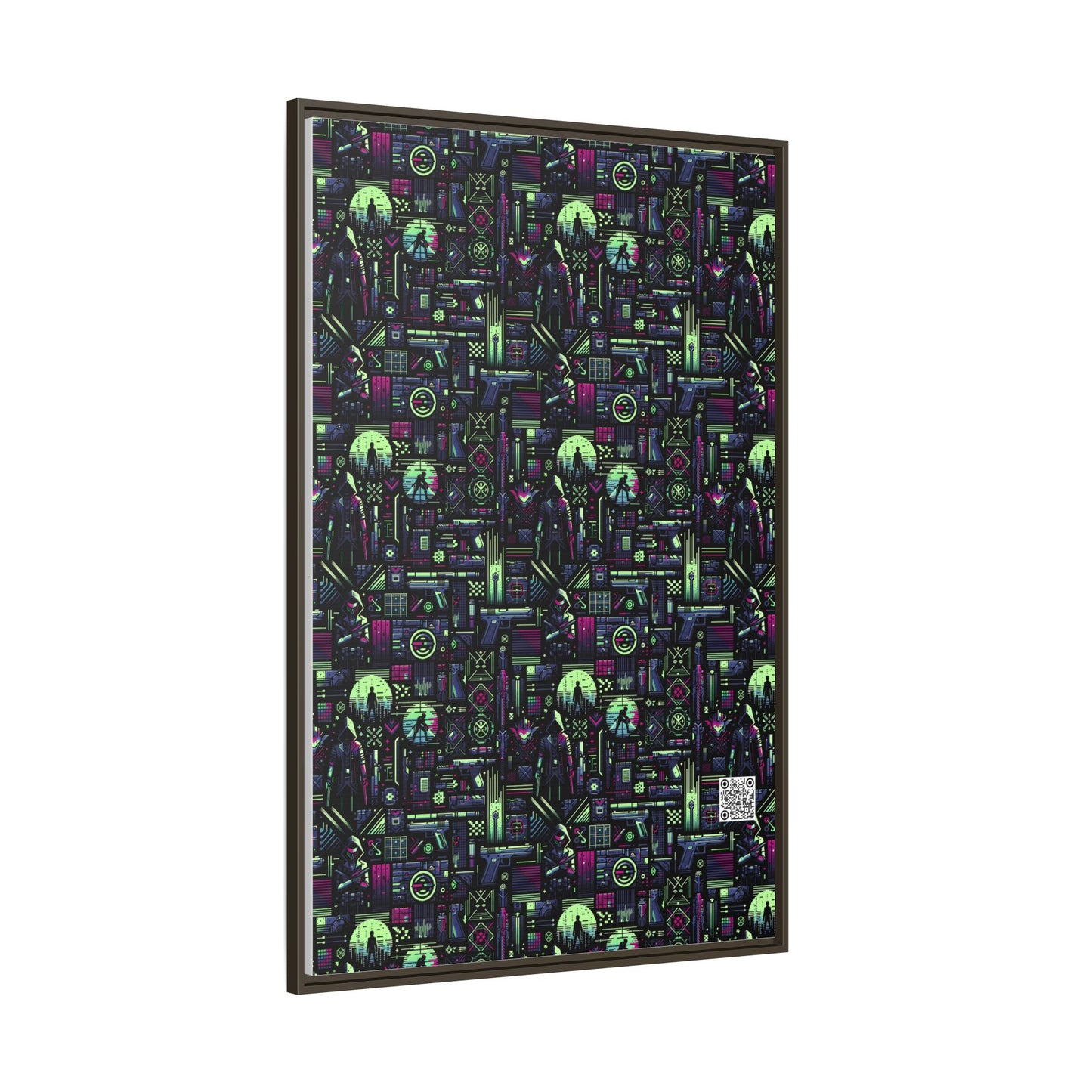 Tech Noir Futuristic Cyberpunk Matte Canvas, Framed (multi-Color) - 8404 Design-63 A