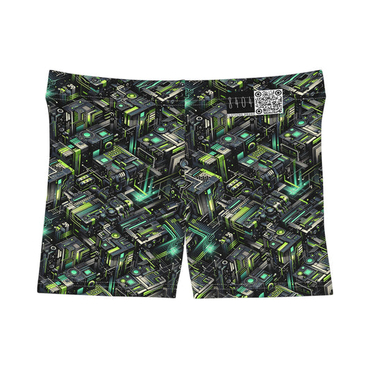 Tech-Infused Graphics Tech-Forward Streetwear Women's Shorts - 8404 Design-47