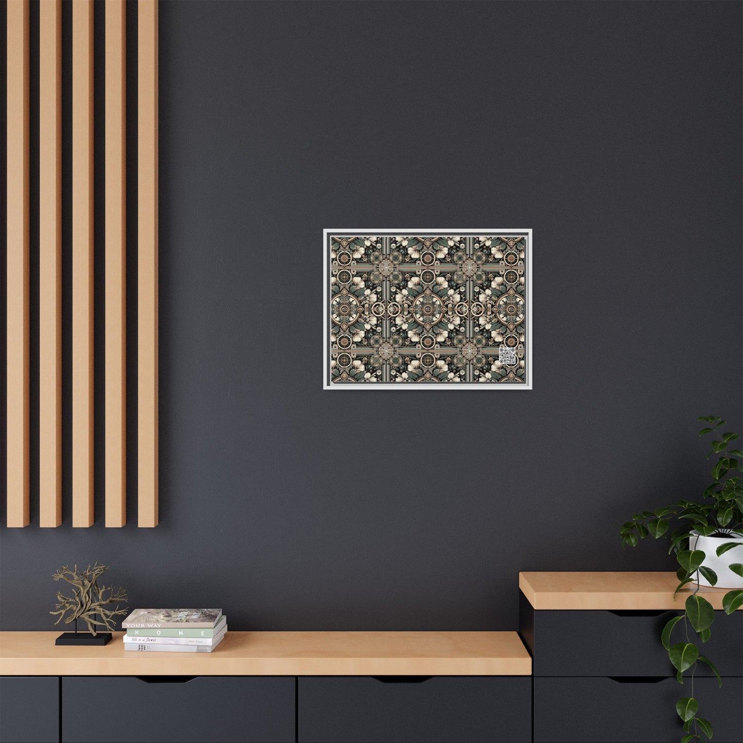 Cyber Garden Party Tech Garden Extravaganza Matte Canvas, Framed (multi-Color) - 8404 Design-66 A