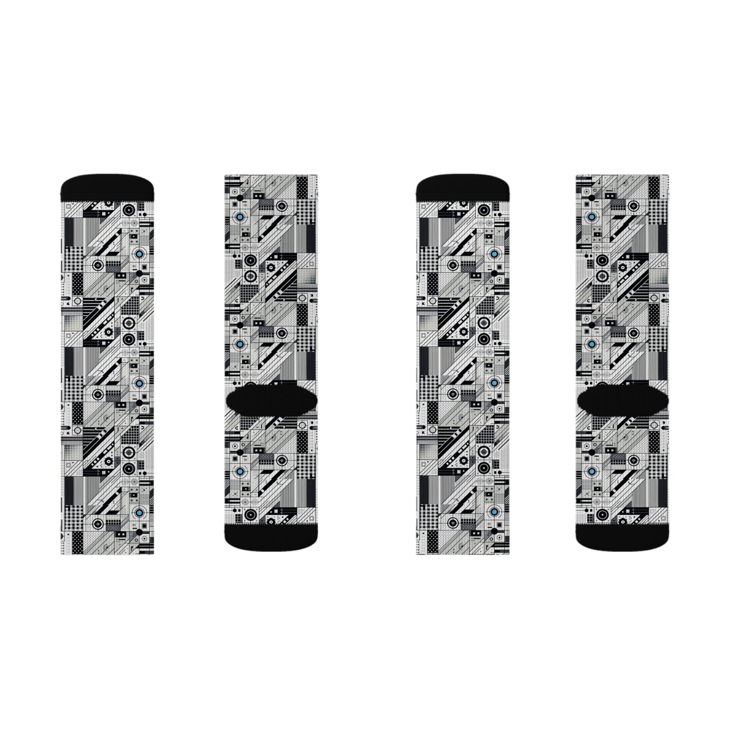 Digital Minimalism Minimalist Tech Sublimation Socks - 8404 Design-52