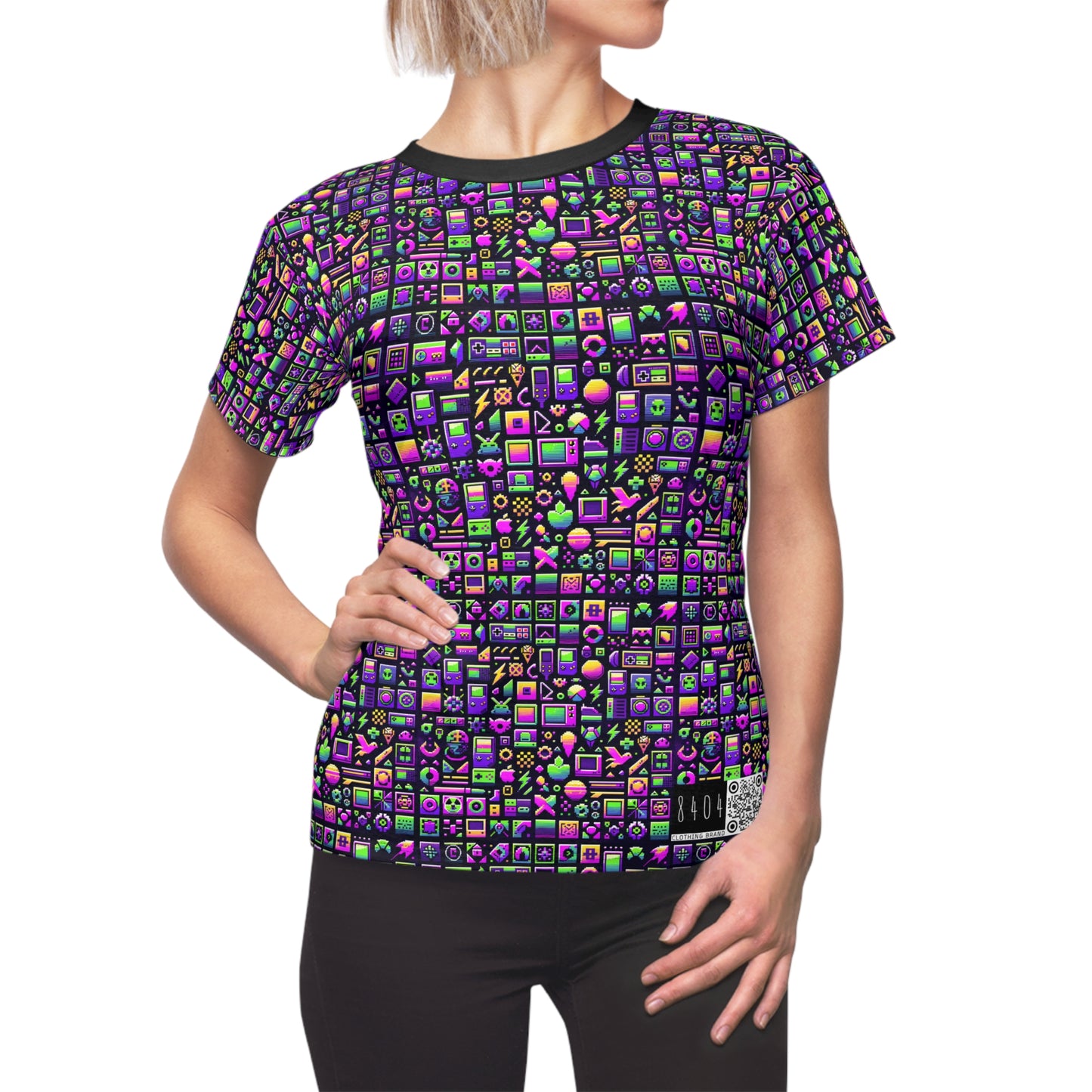 Digital Nostalgia Remix Modern Vintage Fusion Women's Cut & Sew Tee - 8404 Design-49