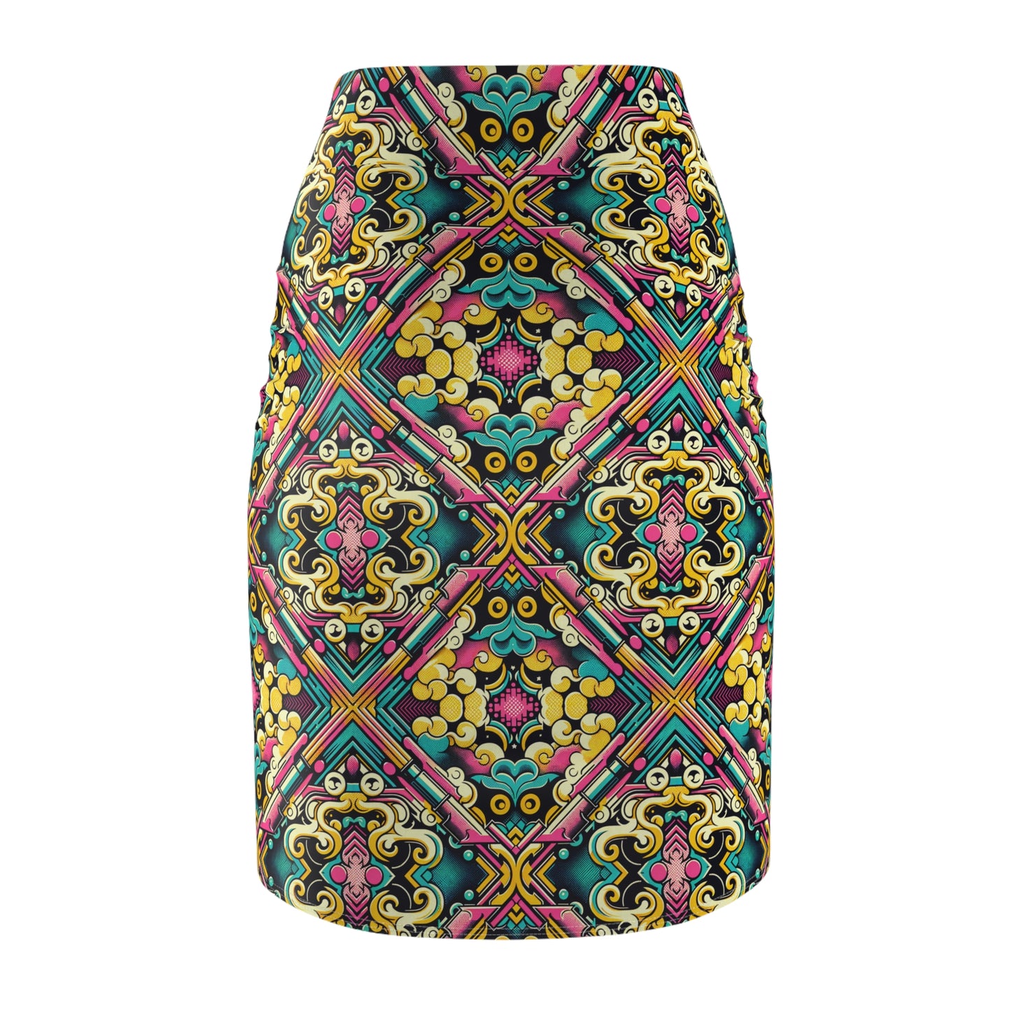 Neon Pop Art Revival Pop Culture Retro Women's Pencil Skirt - 8404 Design-59