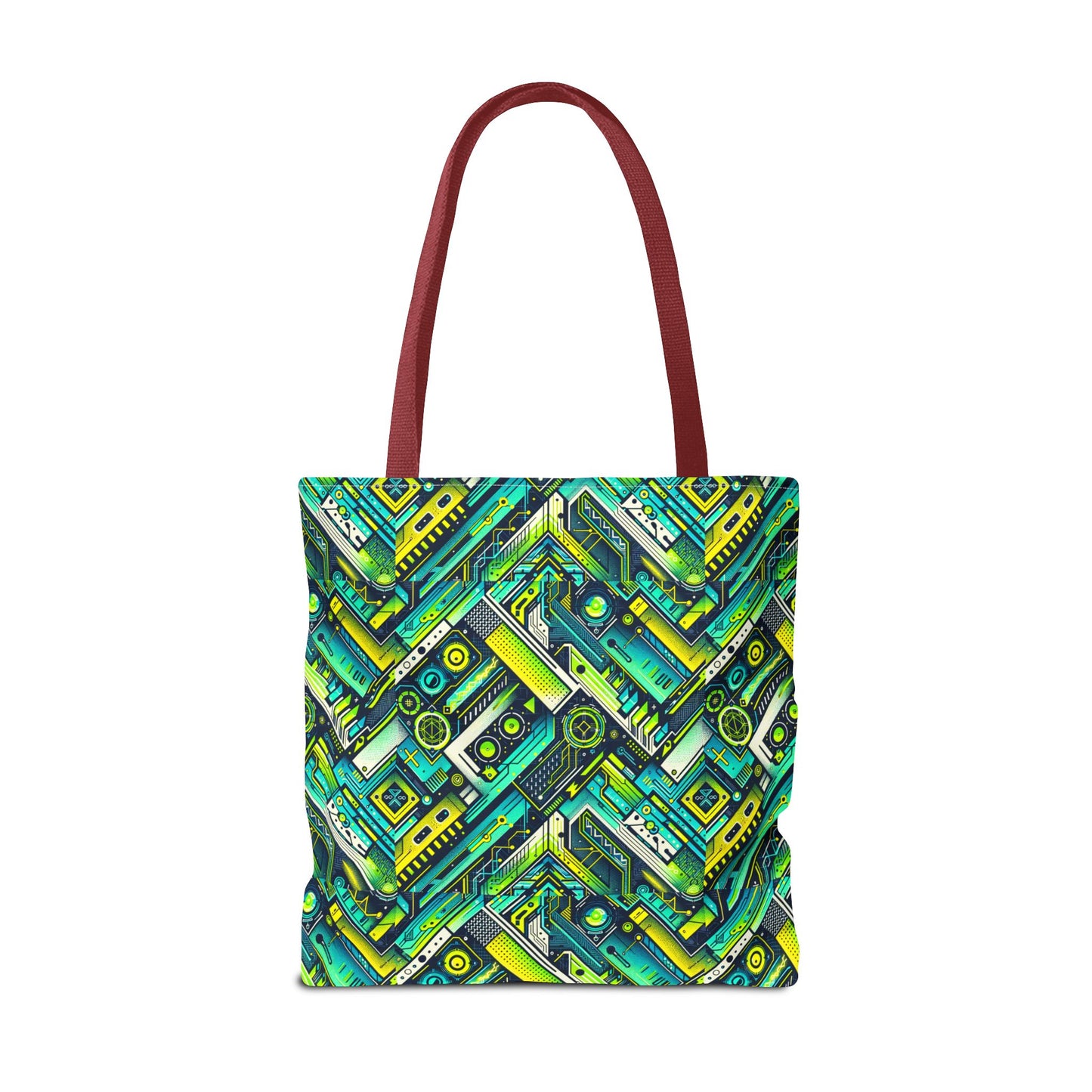 Tech-Infused Neon Tech-Forward Streetwear Tote Bag - 8404 Design-52