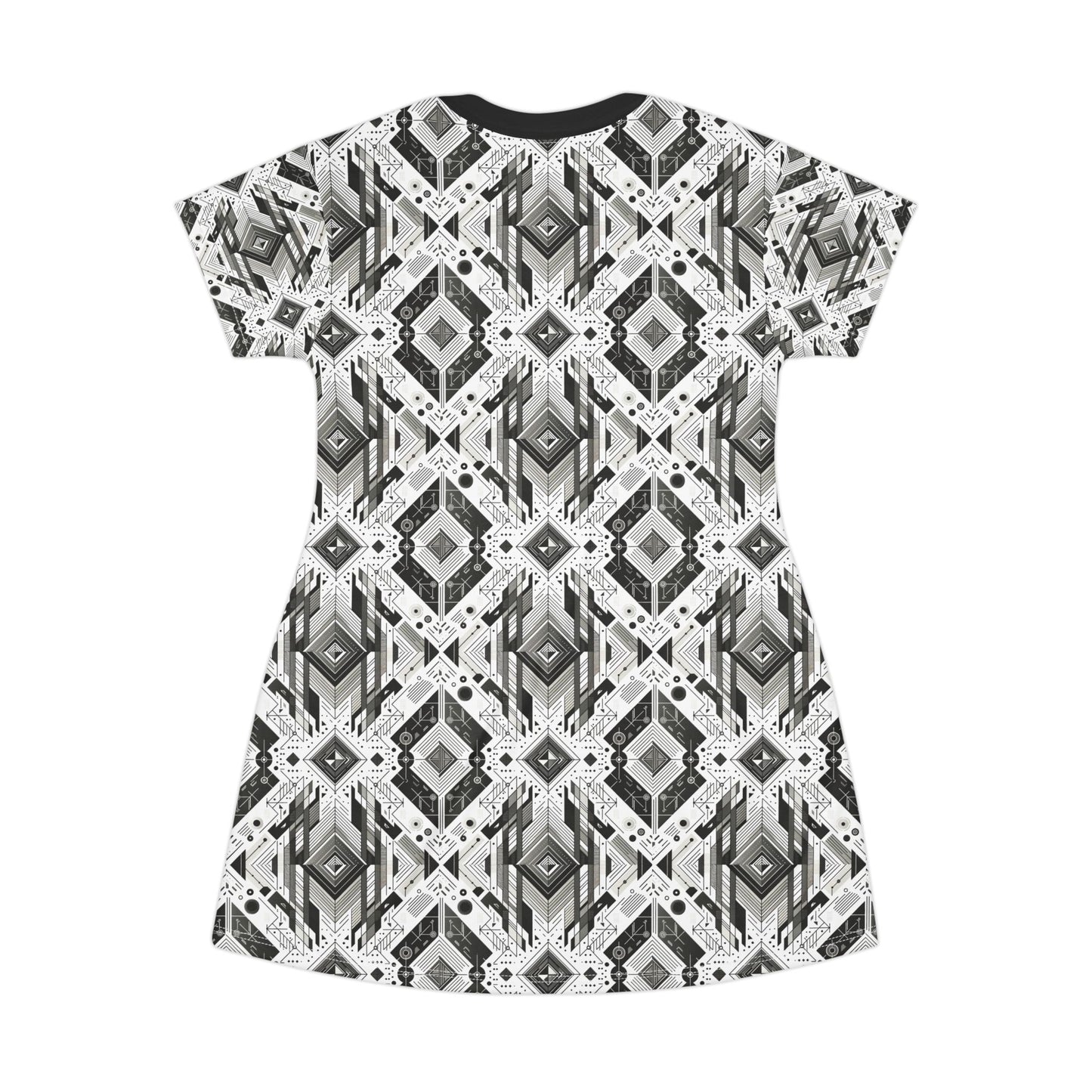 Digital Minimalism Minimalist Tech T-Shirt Dress - 8404 Design-51