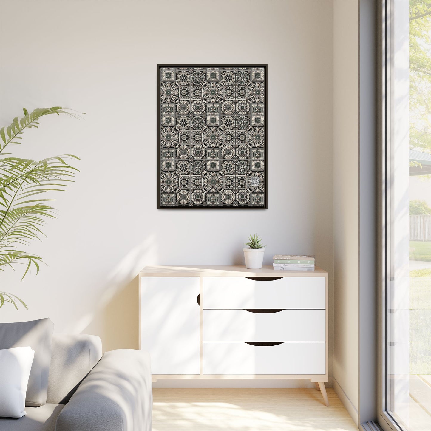 Cyber Garden Party Tech Garden Extravaganza Matte Canvas, Framed (multi-Color) - 8404 Design-45 A