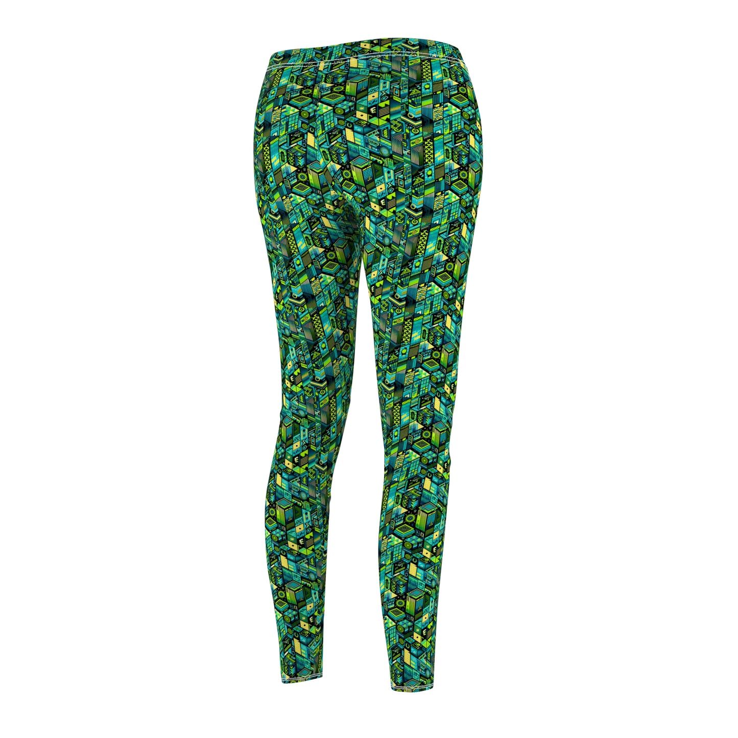 Tech-Infused Neon Tech-Forward Streetwear Women's Cut & Sew Casual Leggings - 8404 Design-61