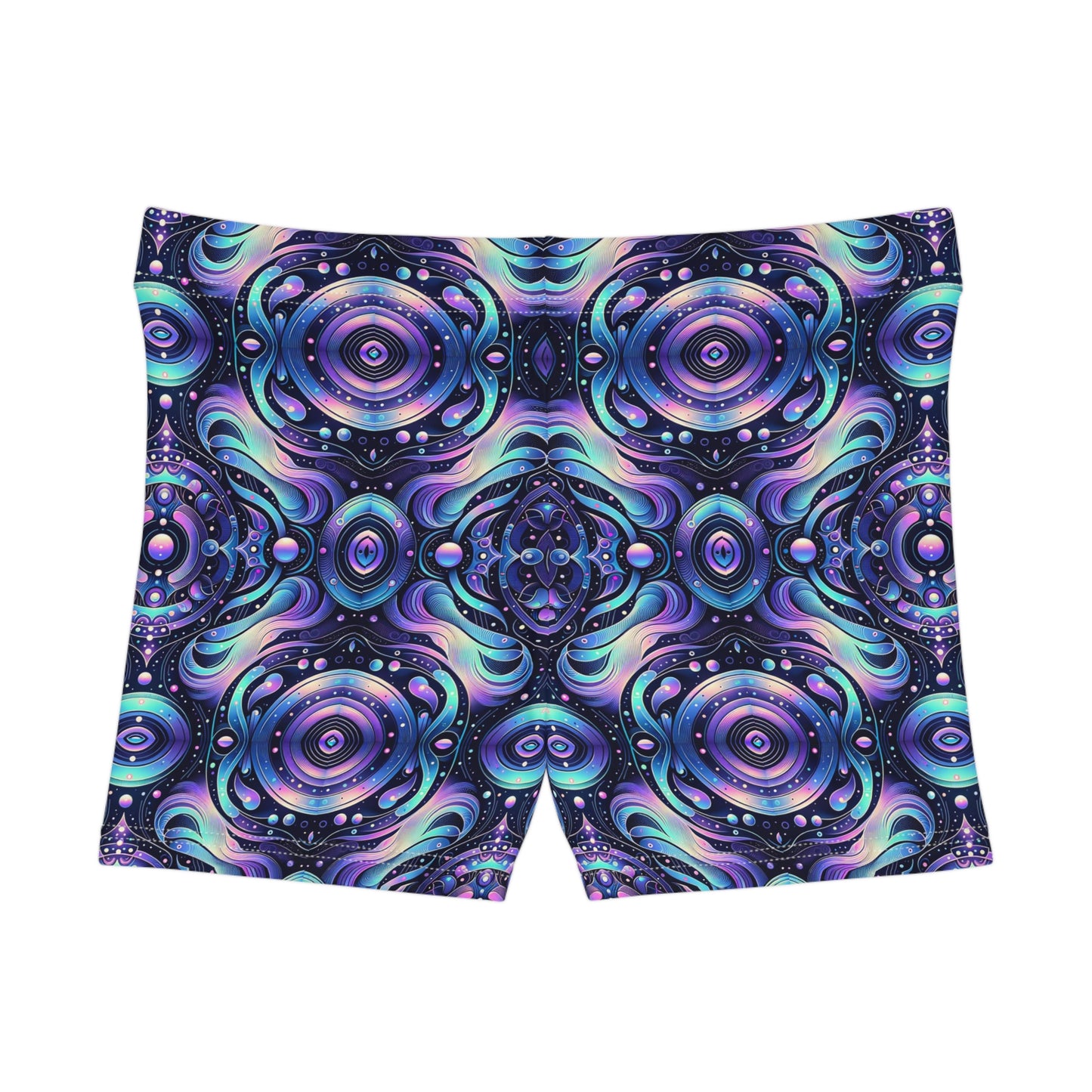 Iridescent Tech Fusion Tech-Forward Streetwear Women's Shorts - 8404 Design-62