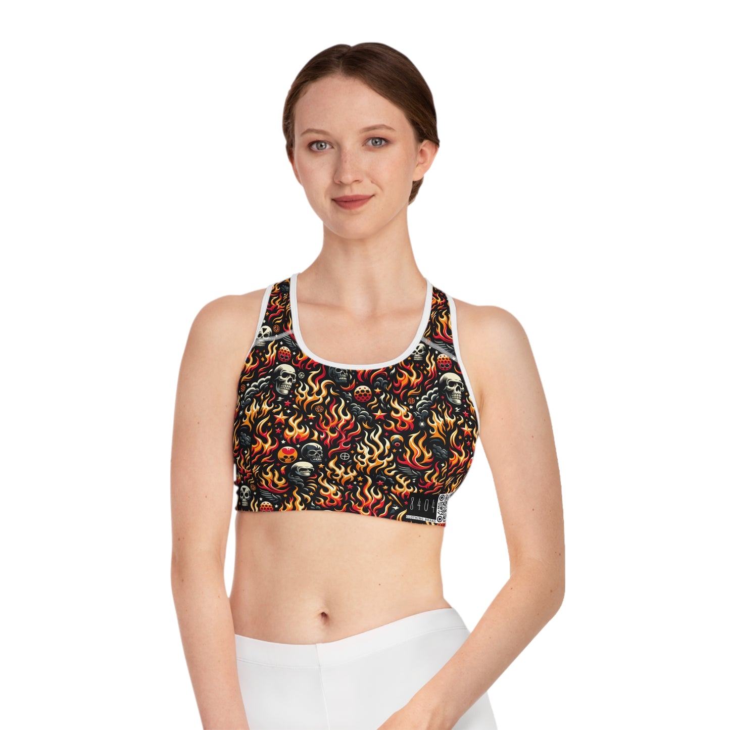 Flame Graphics Maximalist Streetwear Sports Bra - 8404 Design-76