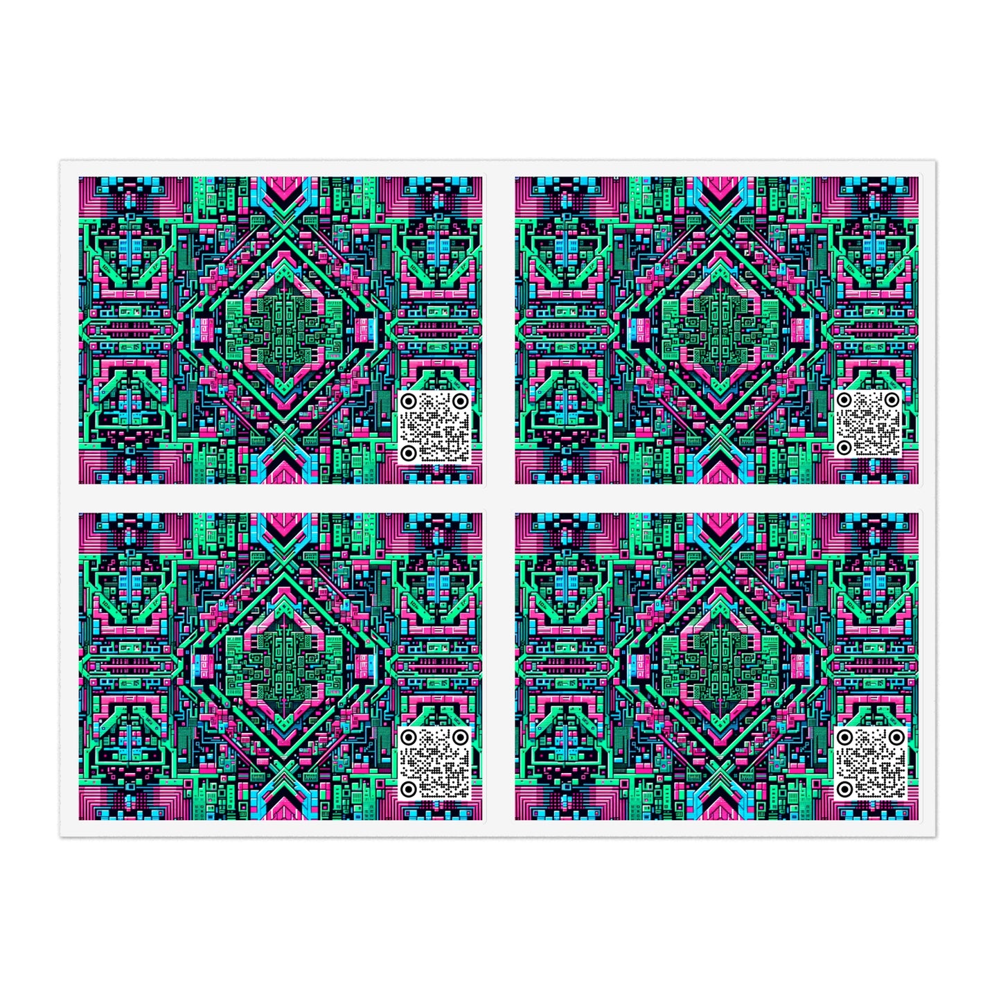 Digital Glitch Vibes Tech-Inspired Streetwear Sticker Sheets - 8404 Design-71