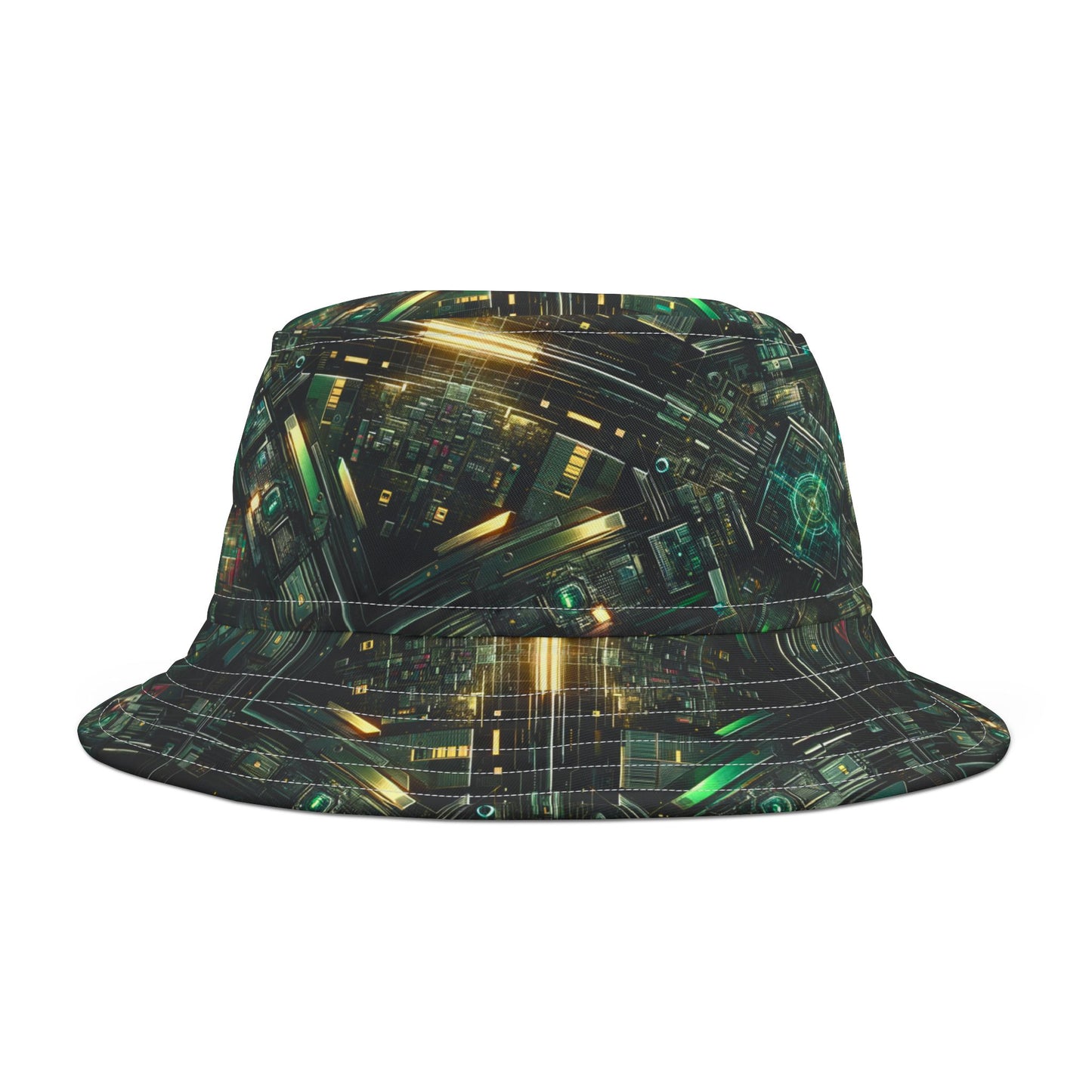 Tech Noir Graphics Tech-Inspired Streetwear Bucket Hat - 8404 Design-56