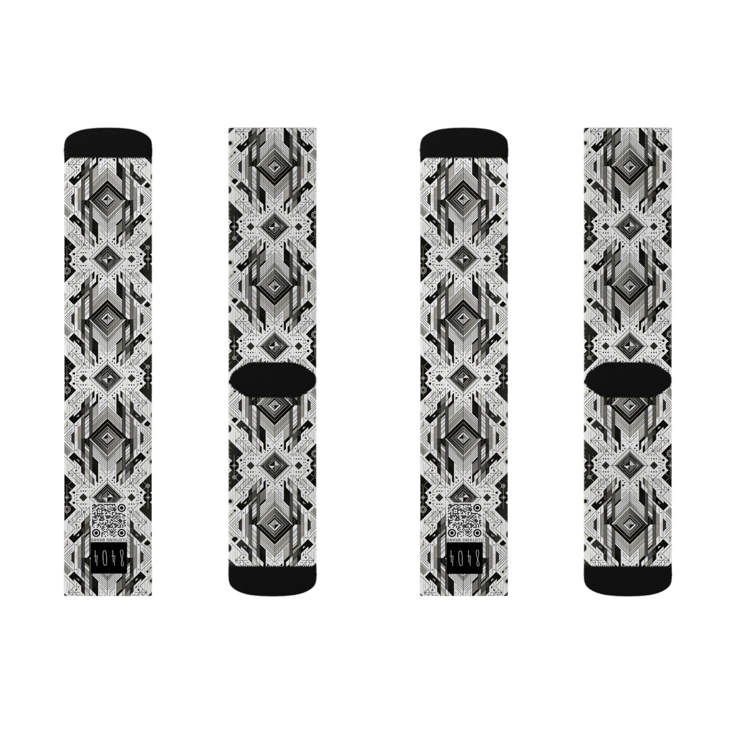 Digital Minimalism Minimalist Tech Sublimation Socks - 8404 Design-51