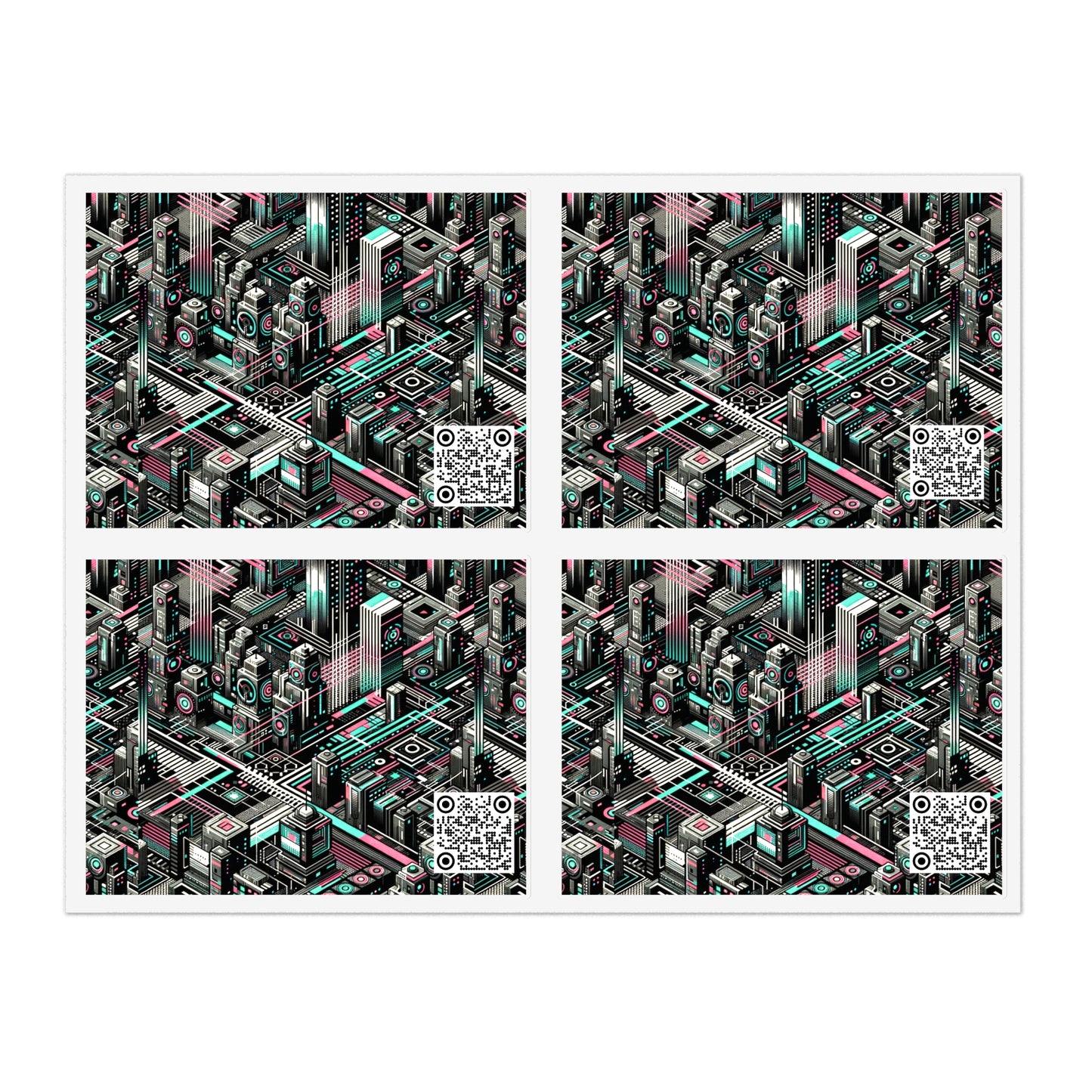 Digital Dreamland Tech-Inspired Streetwear Sticker Sheets - 8404 Design-51