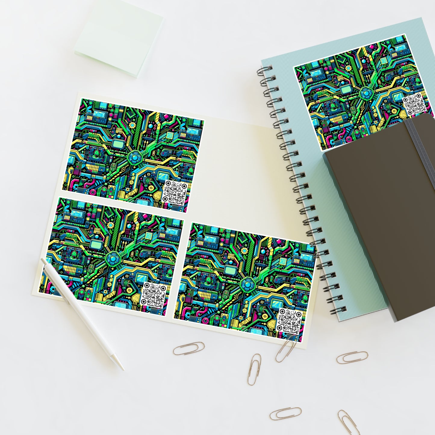 Digital Nomad Chic Cyberpunk Tech Sticker Sheets - 8404 Design-43