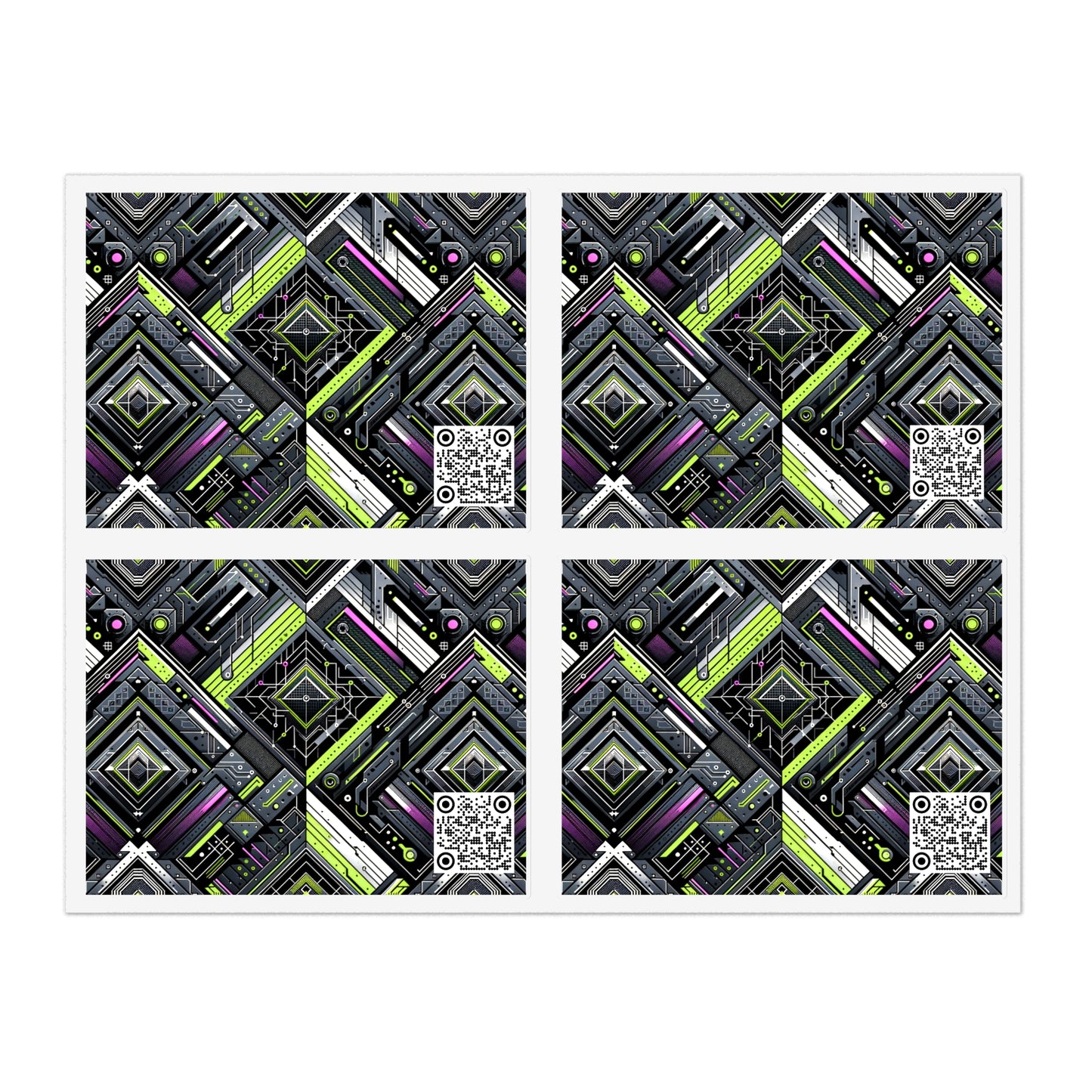 Retro Futurism Graphics Tech-Forward Streetwear Sticker Sheets - 8404 Design-60