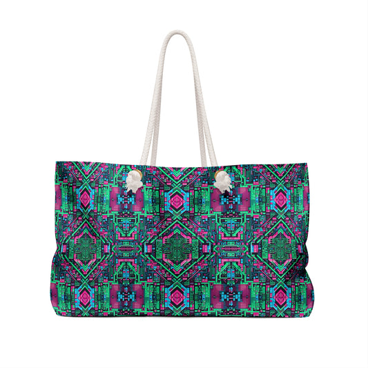 Digital Glitch Vibes Tech-Inspired Streetwear Weekender Bag - 8404 Design-71