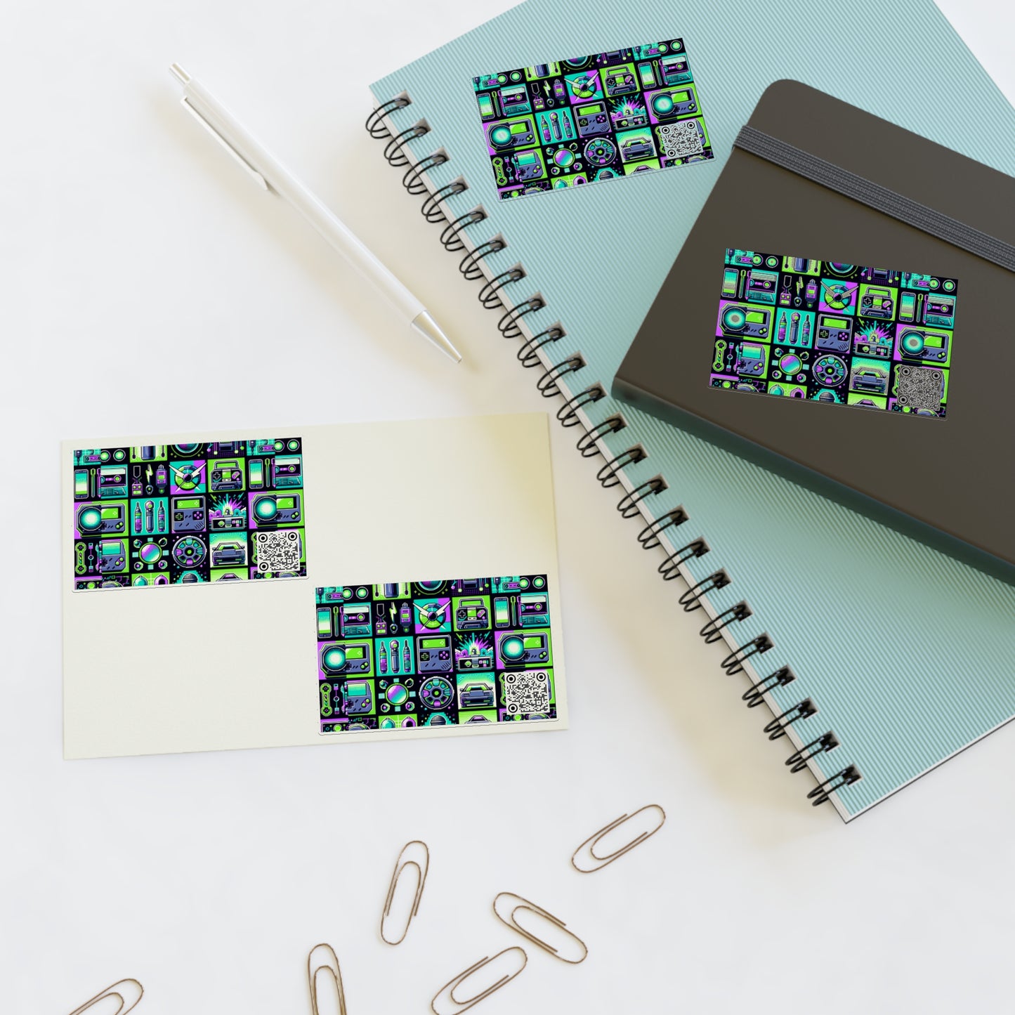 Retro Tech Graphics Tech-Inspired Nostalgia Sticker Sheets - 8404 Design-55