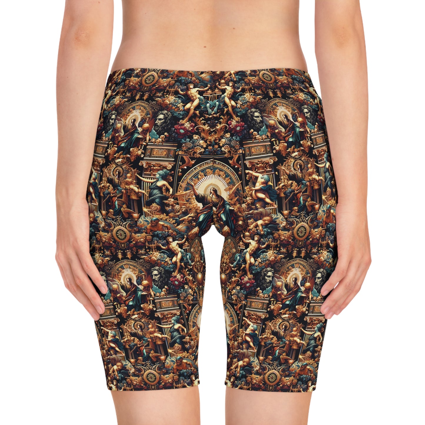 Digital Renaissance Luxurious Streetwear Inspired By Classical Art With a Modern Twist Women's Bike Shorts - 8404 Design-64