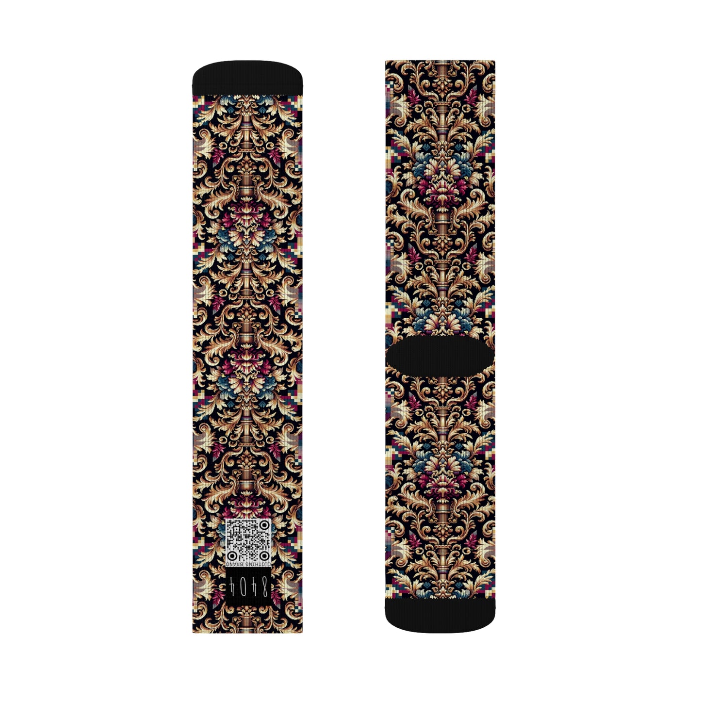 Digital Renaissance Modern Baroque Fusion Sublimation Socks - 8404 Design-53