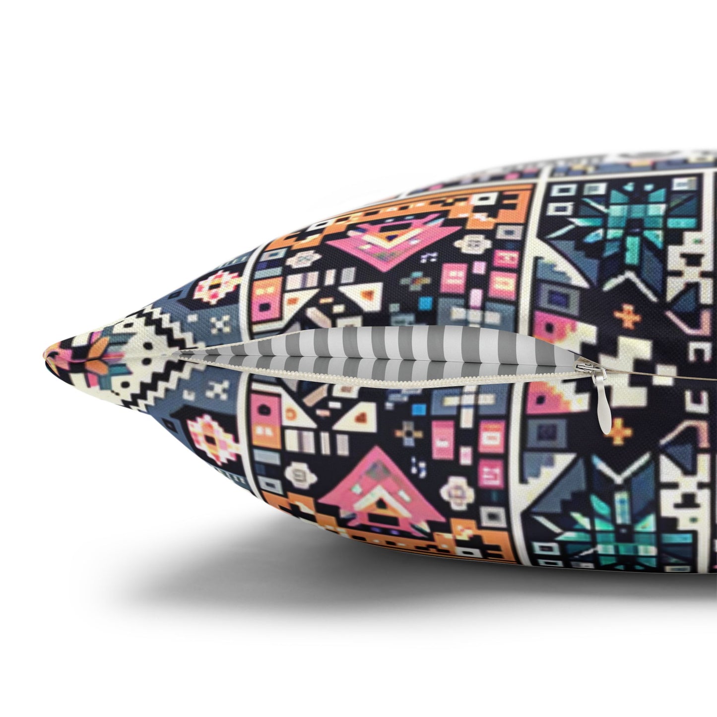 Spun Polyester Square Pillowcase - 8404 Design-02