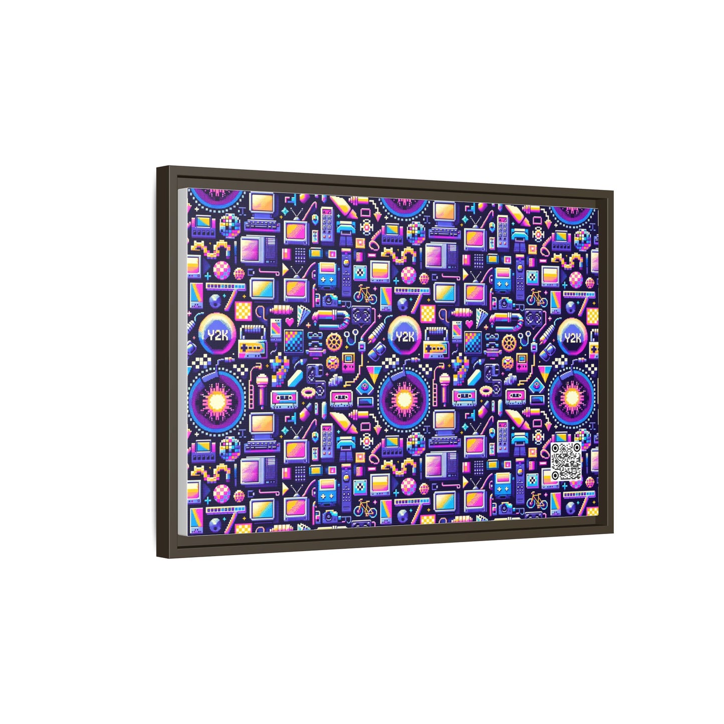 Digital Nostalgia Modern Retro Fusion Matte Canvas, Framed (multi-Color) - 8404 Design-64 B