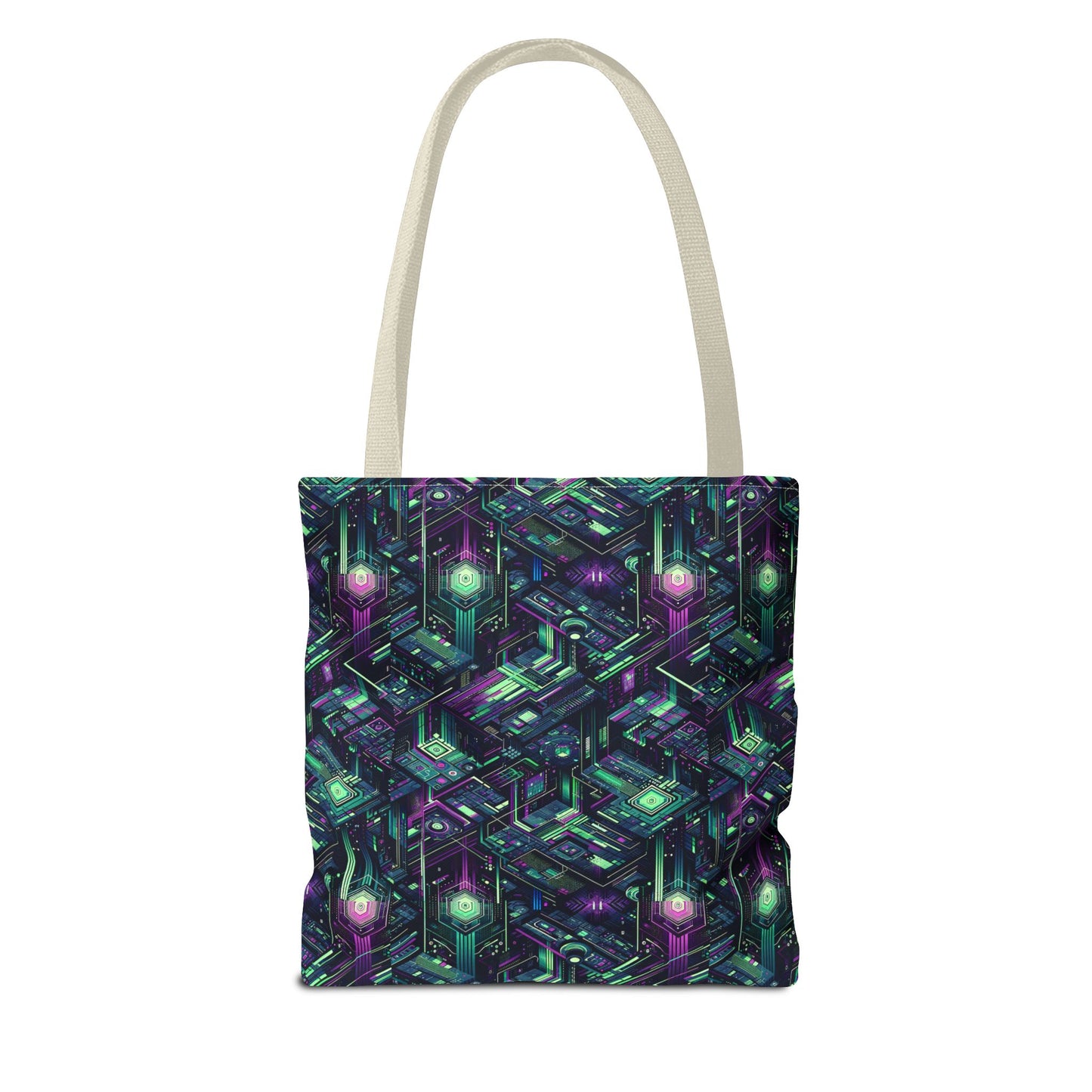 Tech Noir Aesthetics Tech-Forward Urban Dystopia Tote Bag - 8404 Design-43