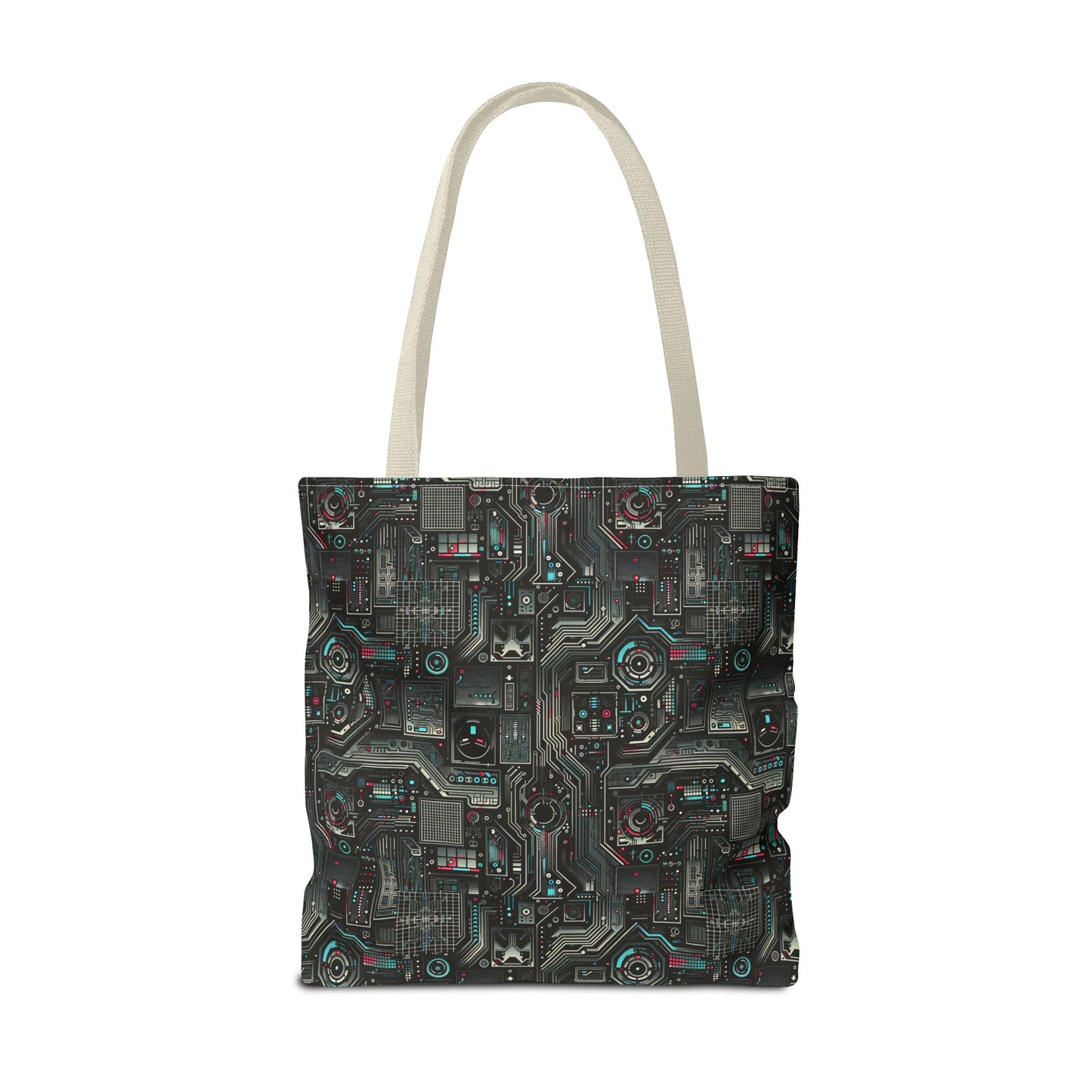 Tech Noir Aesthetics Sleek Tech Streetwear Tote Bag - 8404 Design-52