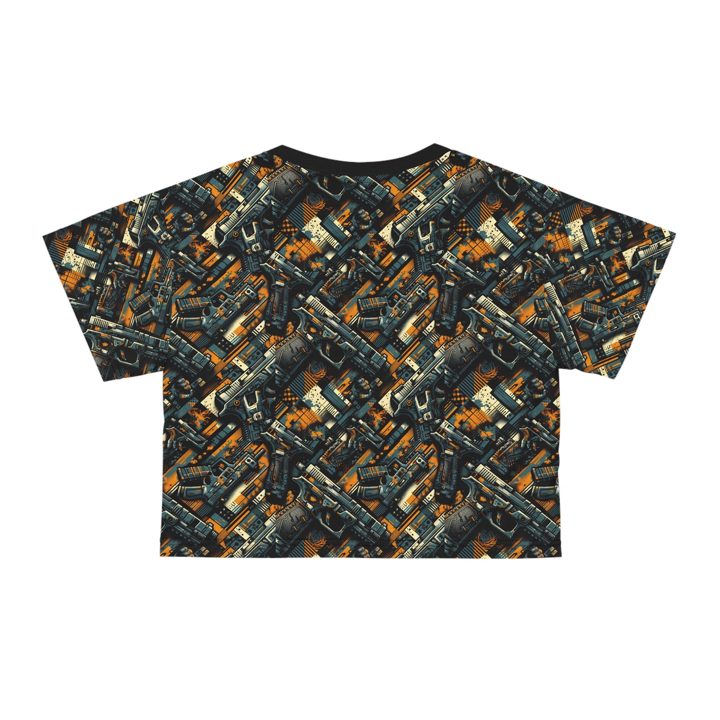 Digital Punk Futuristic Grunge Crop Tee - 8404 Design-47