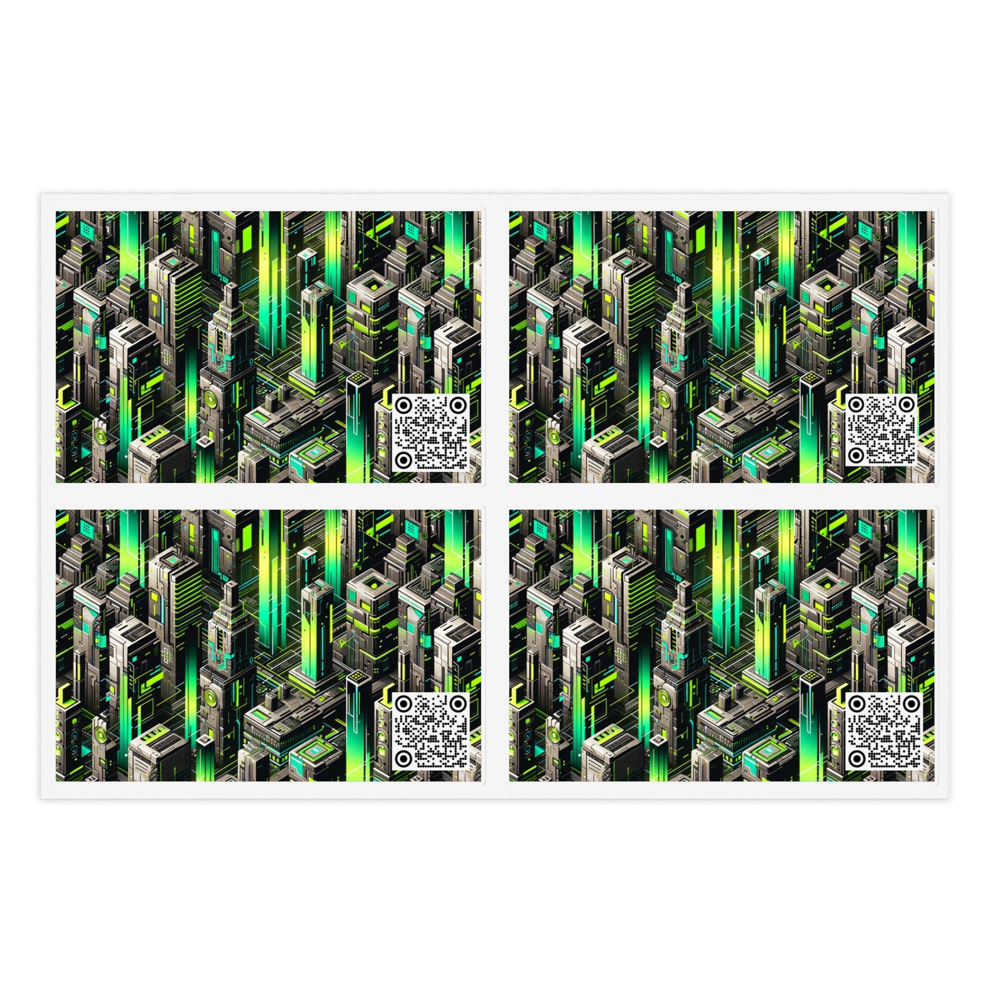 Digital Rebellion Tech-Forward Streetwear Sticker Sheets - 8404 Design-63