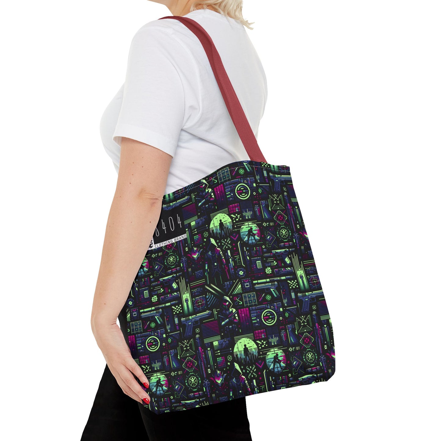 Tech Noir Futuristic Cyberpunk Tote Bag - 8404 Design-63