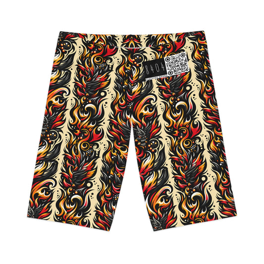 Flame Graphics Maximalist Streetwear Women's Bike Shorts - 8404 Design-65