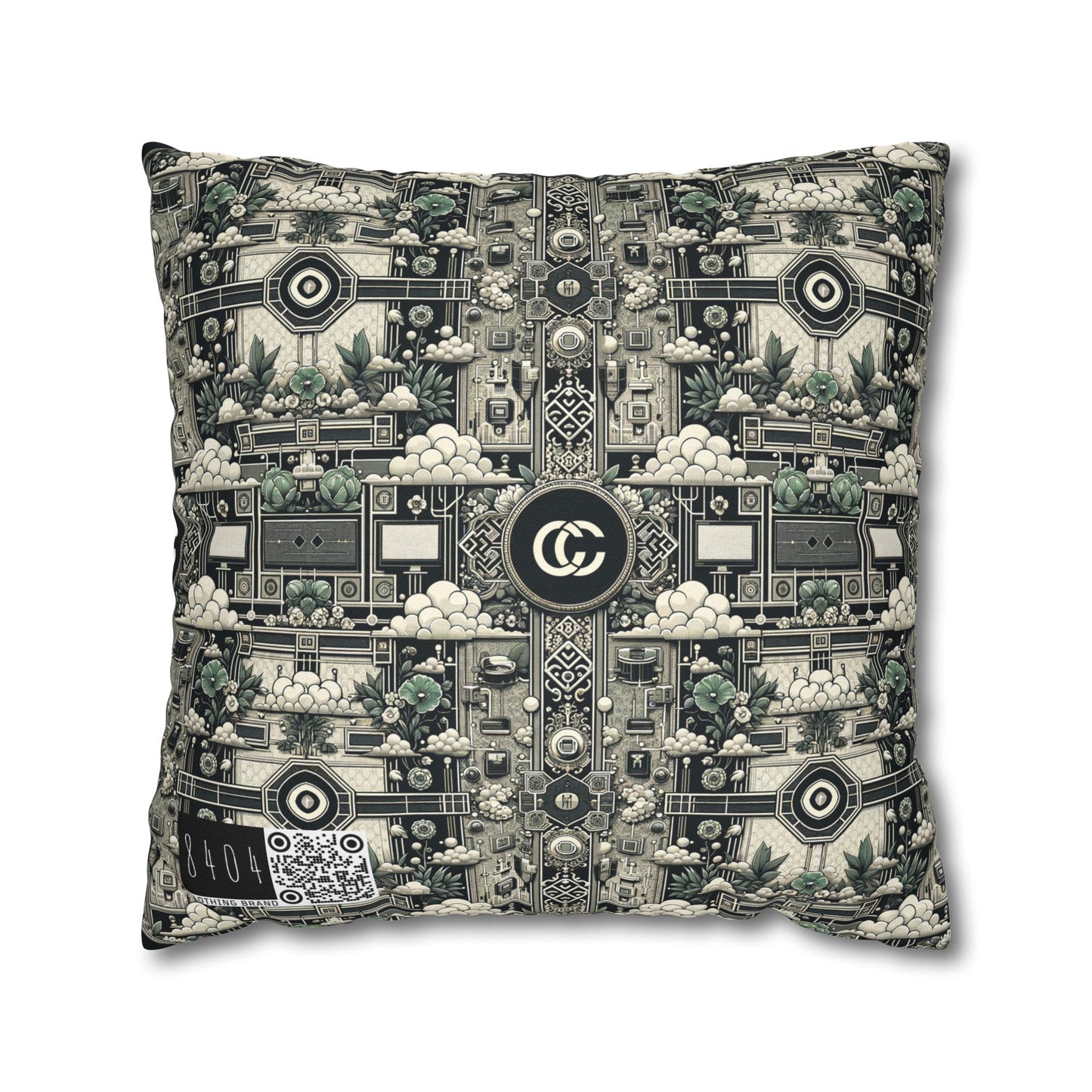 Cyber Garden Party Tech Garden Extravaganza Spun Polyester Square Pillowcase - 8404 Design-54