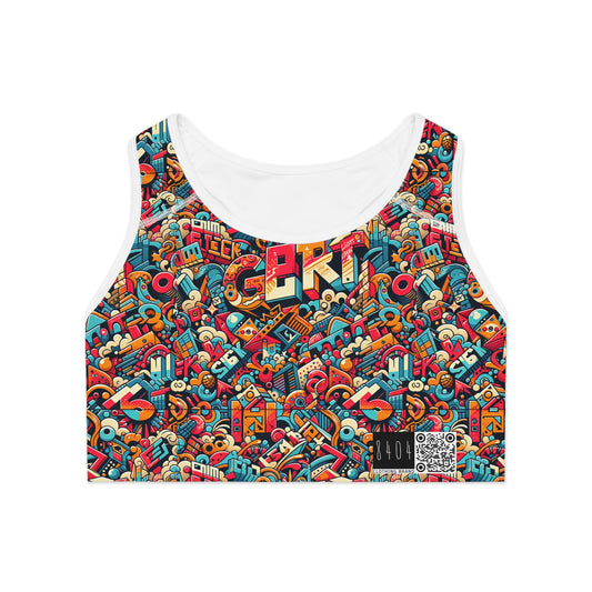 Neo-Traditional Street Art Modern Street Art Fusion Sports Bra - 8404 Design-58